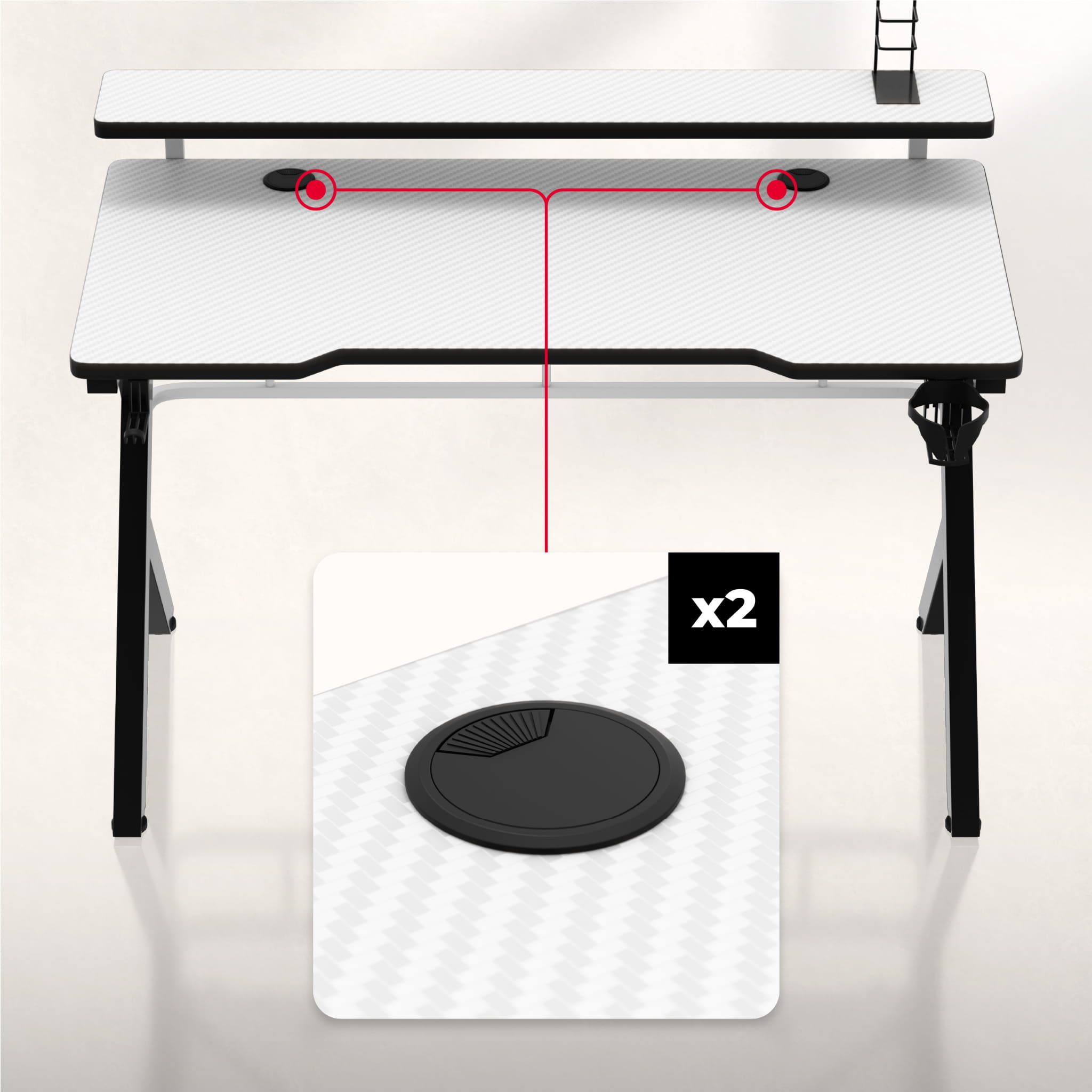 Huzaro Hero 5.0 Weiß Gaming-Schreibtisch