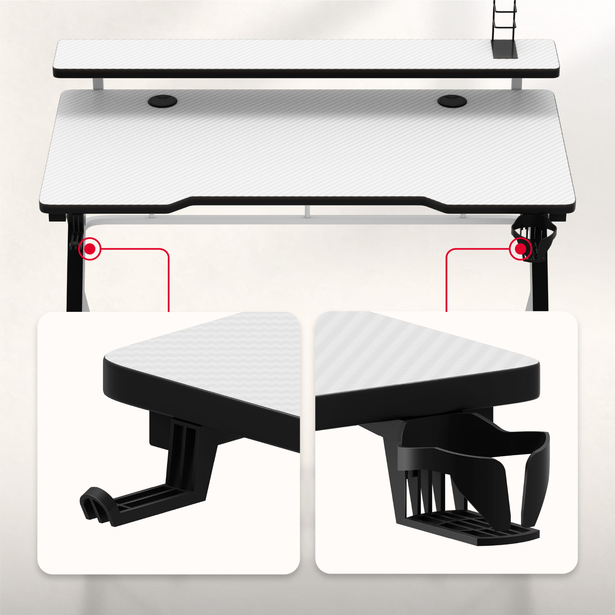 Huzaro Hero 5.0 Weiß Gaming-Schreibtisch