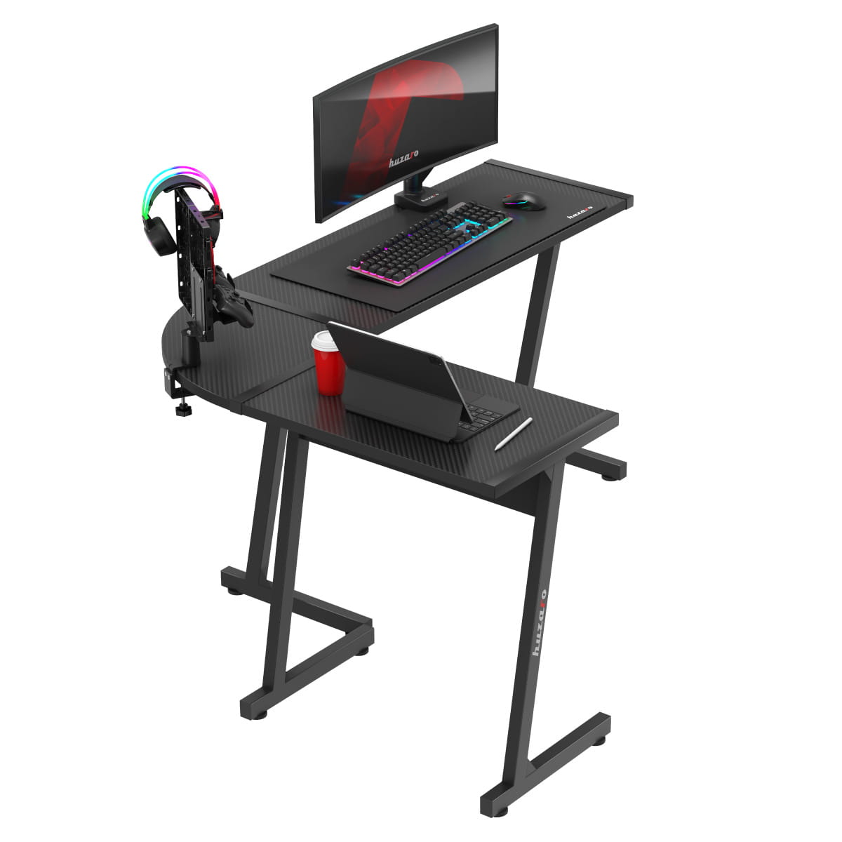 Huzaro Hero 6.0 Eck-Gaming-Schreibtisch schwarz
