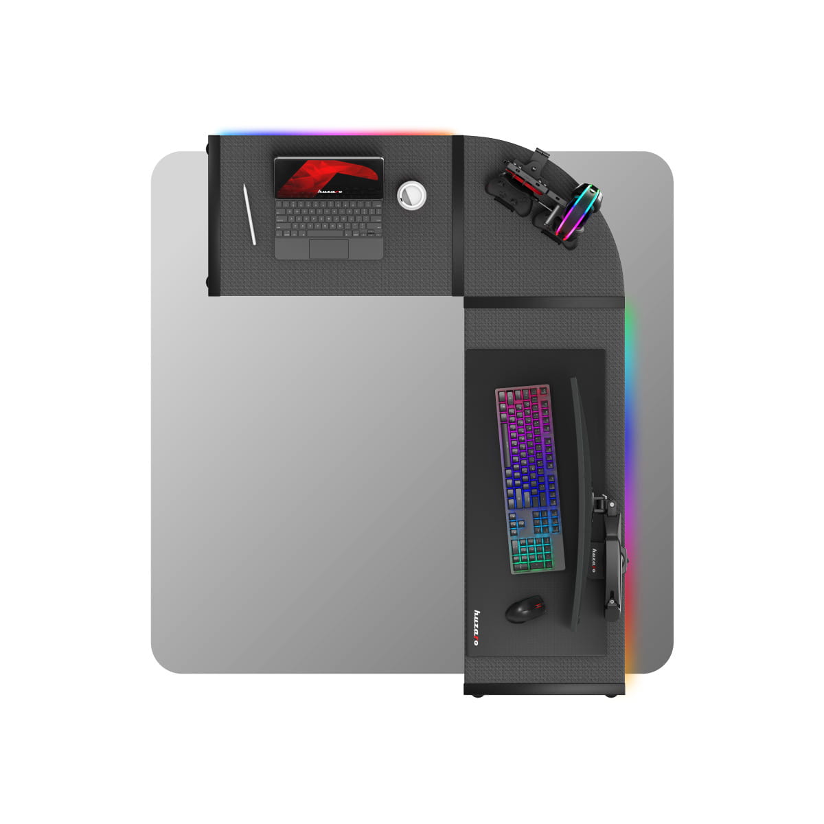 Huzaro Hero 6.0 RGB schwarz Eck-Gaming-Tisch