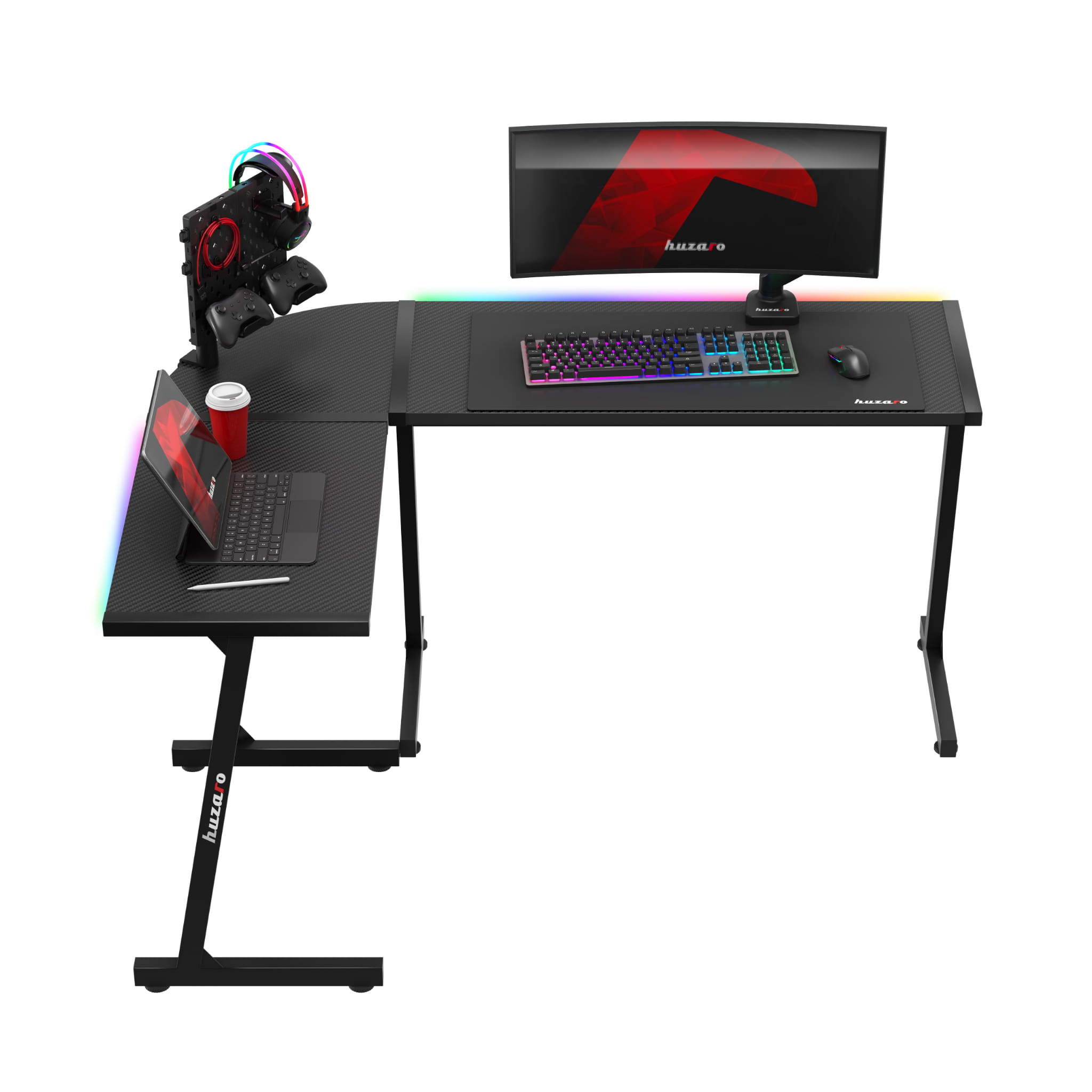 Huzaro Hero 6.0 RGB schwarz Eck-Gaming-Tisch
