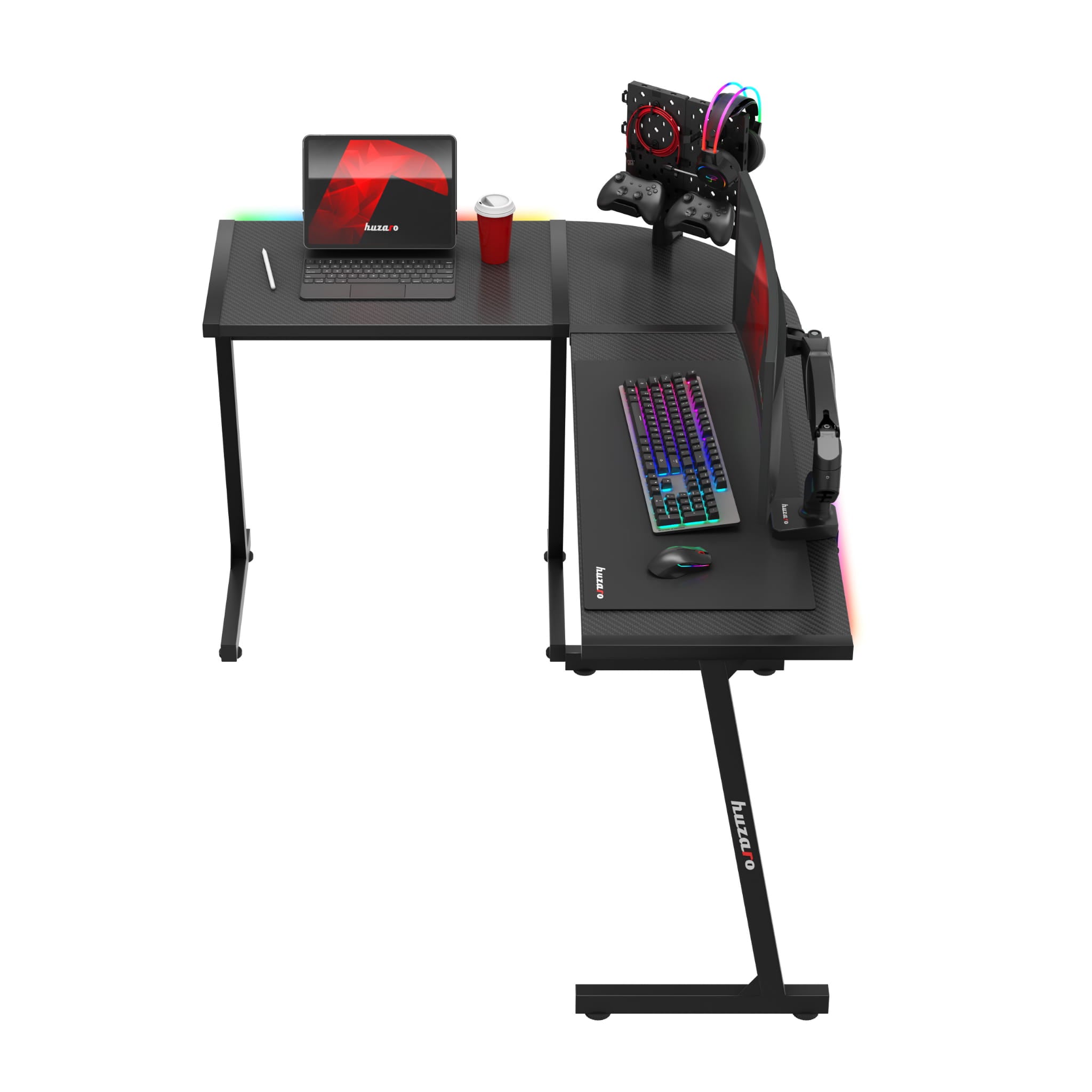 Huzaro Hero 6.0 RGB schwarz Eck-Gaming-Tisch