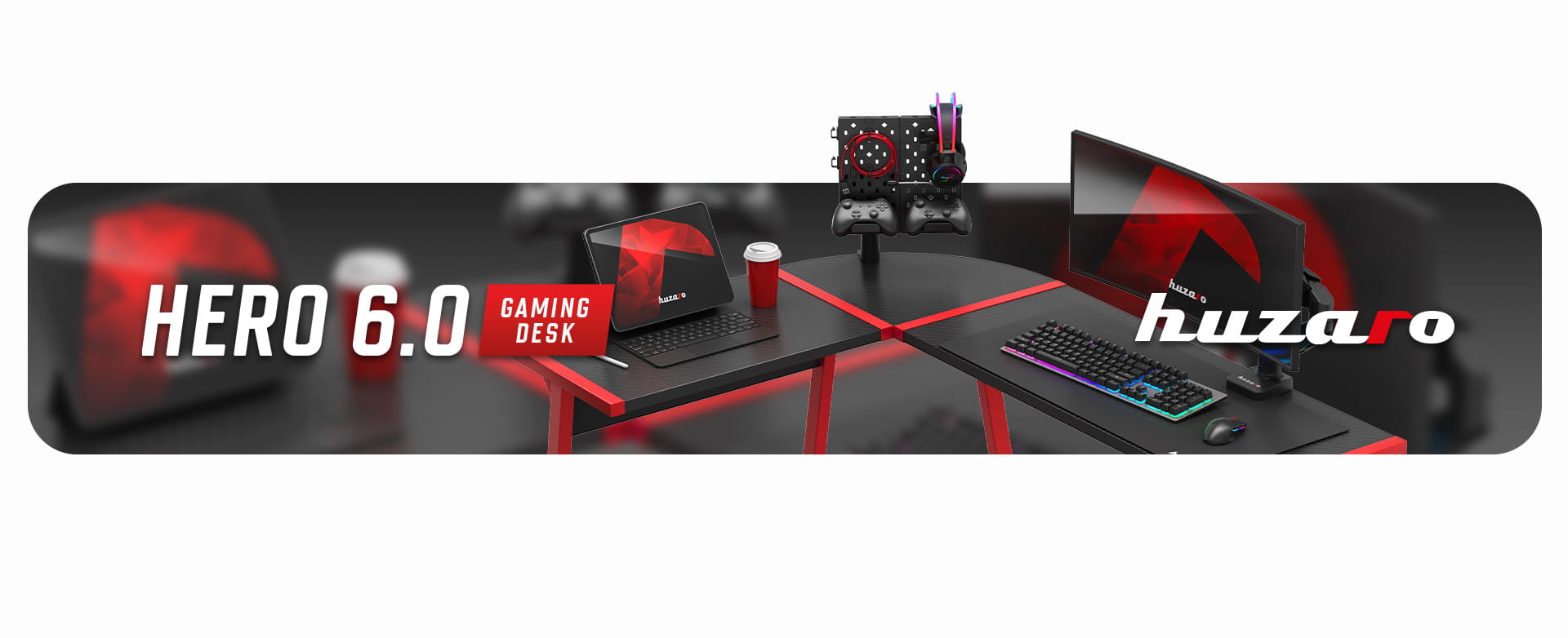 Huzaro Hero 6.0 Roter Gaming-Schreibtisch