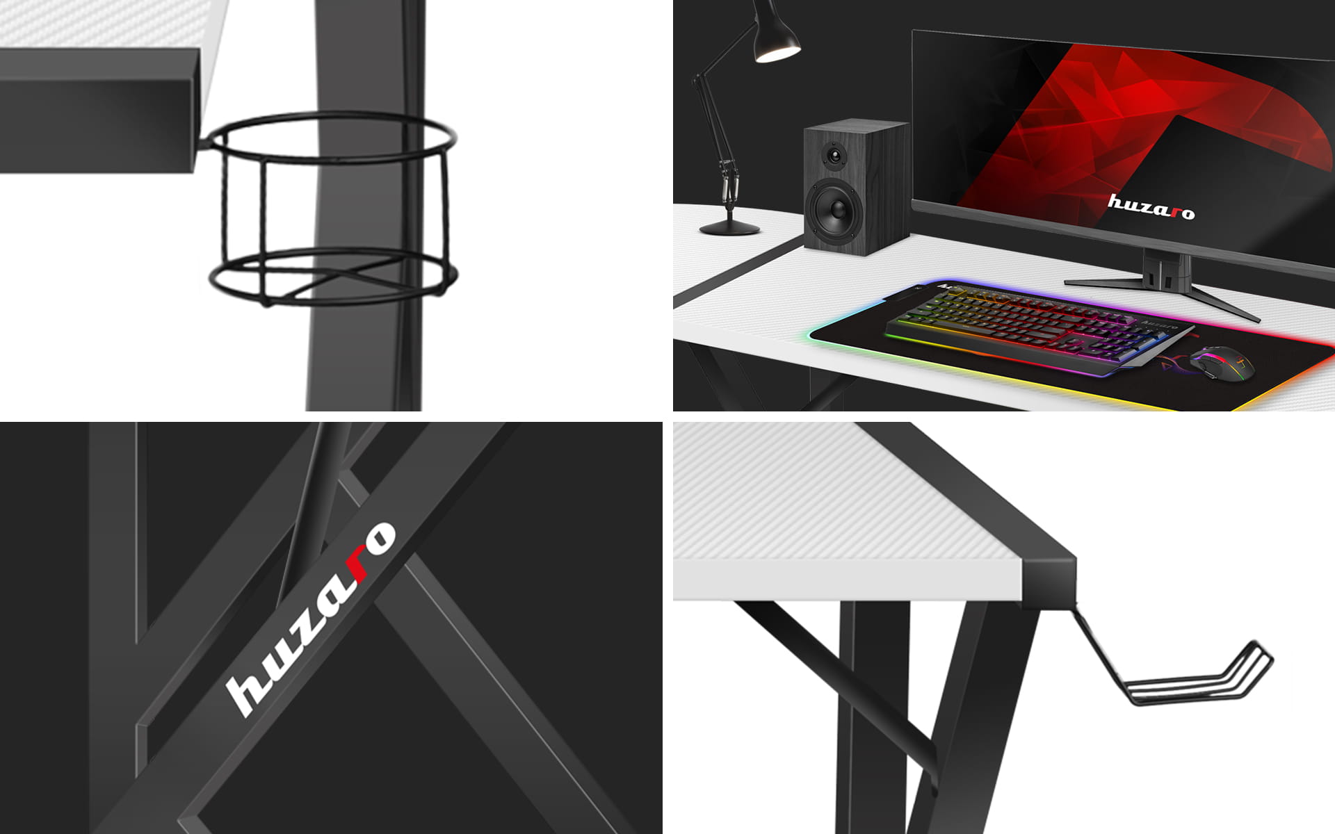 Huzaro Hero 6.3 Eck-Gaming-Schreibtisch weiß