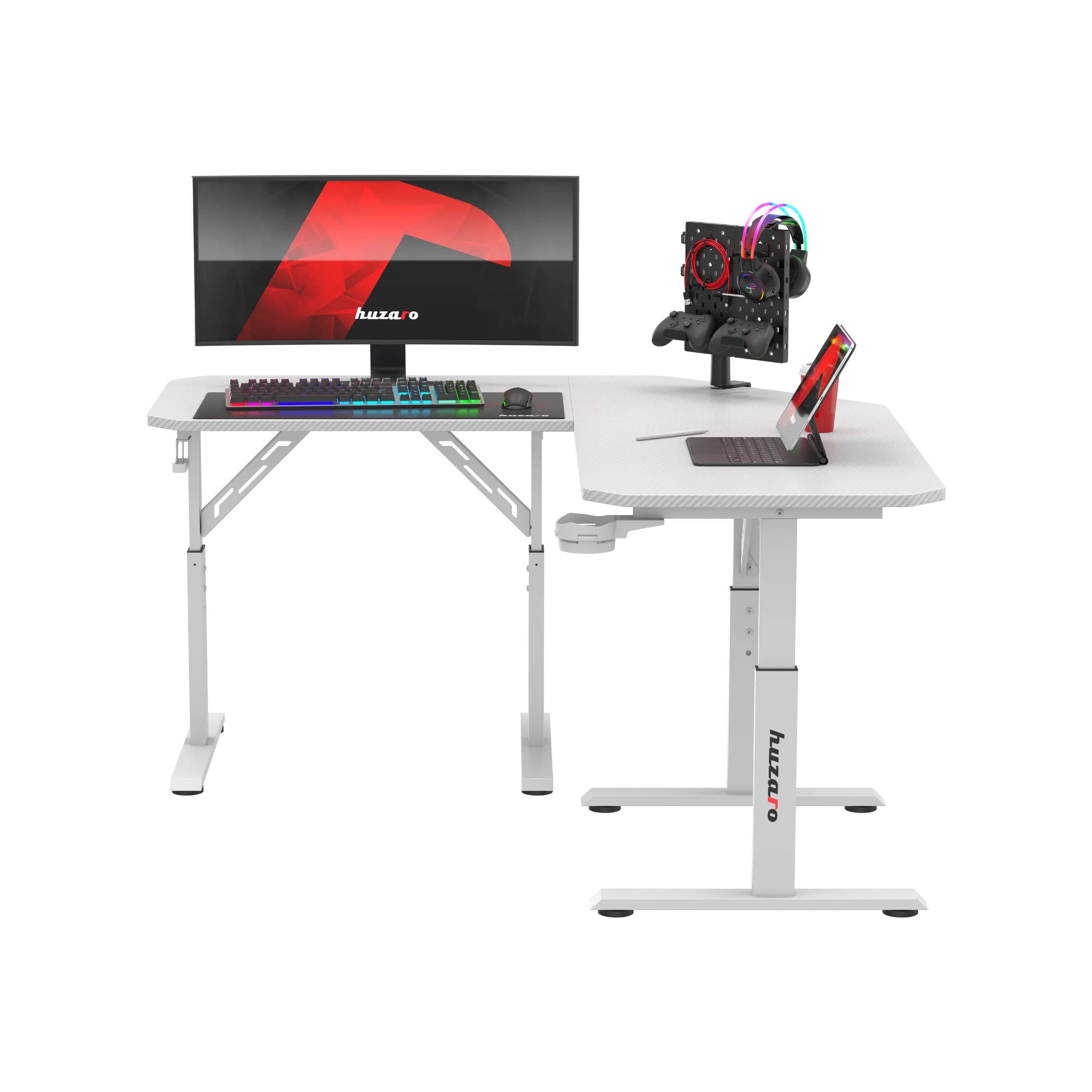 Huzaro Hero 7.3 Elektrischer Eckschreibtisch Weiß