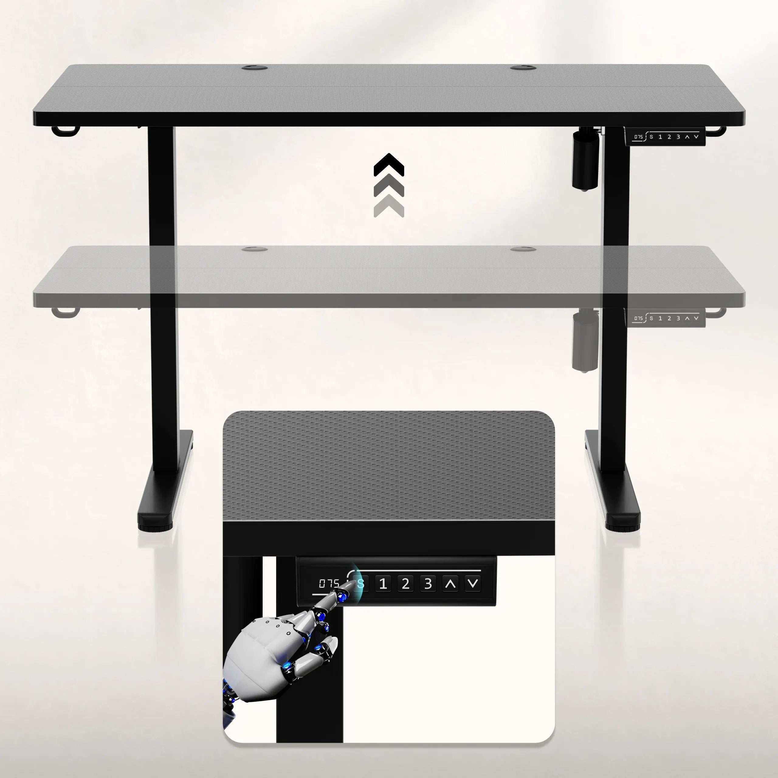 Huzaro Hero 8.1 Höhenverstellbarer Schreibtisch Schwarz