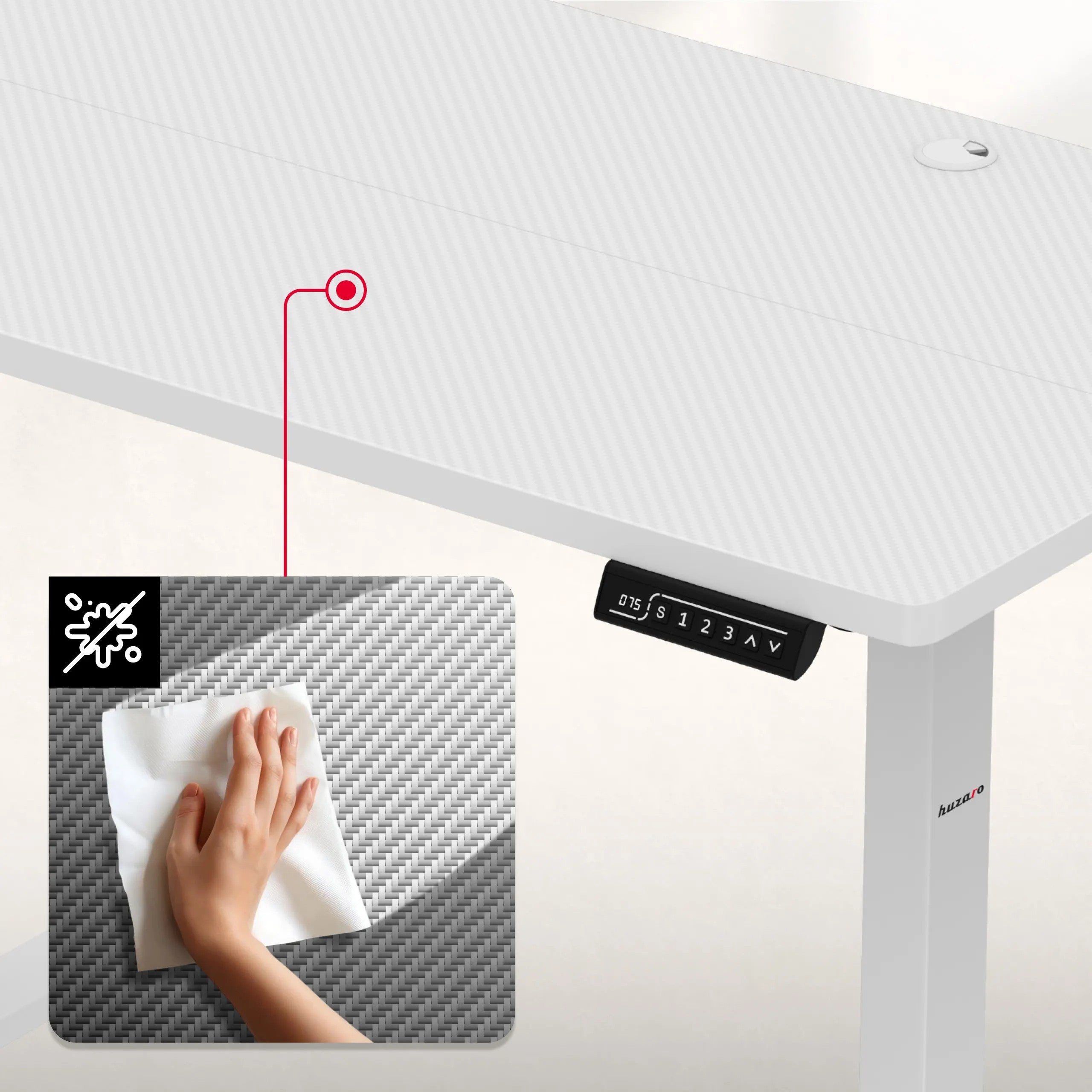 Huzaro Hero 8.1 Höhenverstellbarer Schreibtisch Weiß