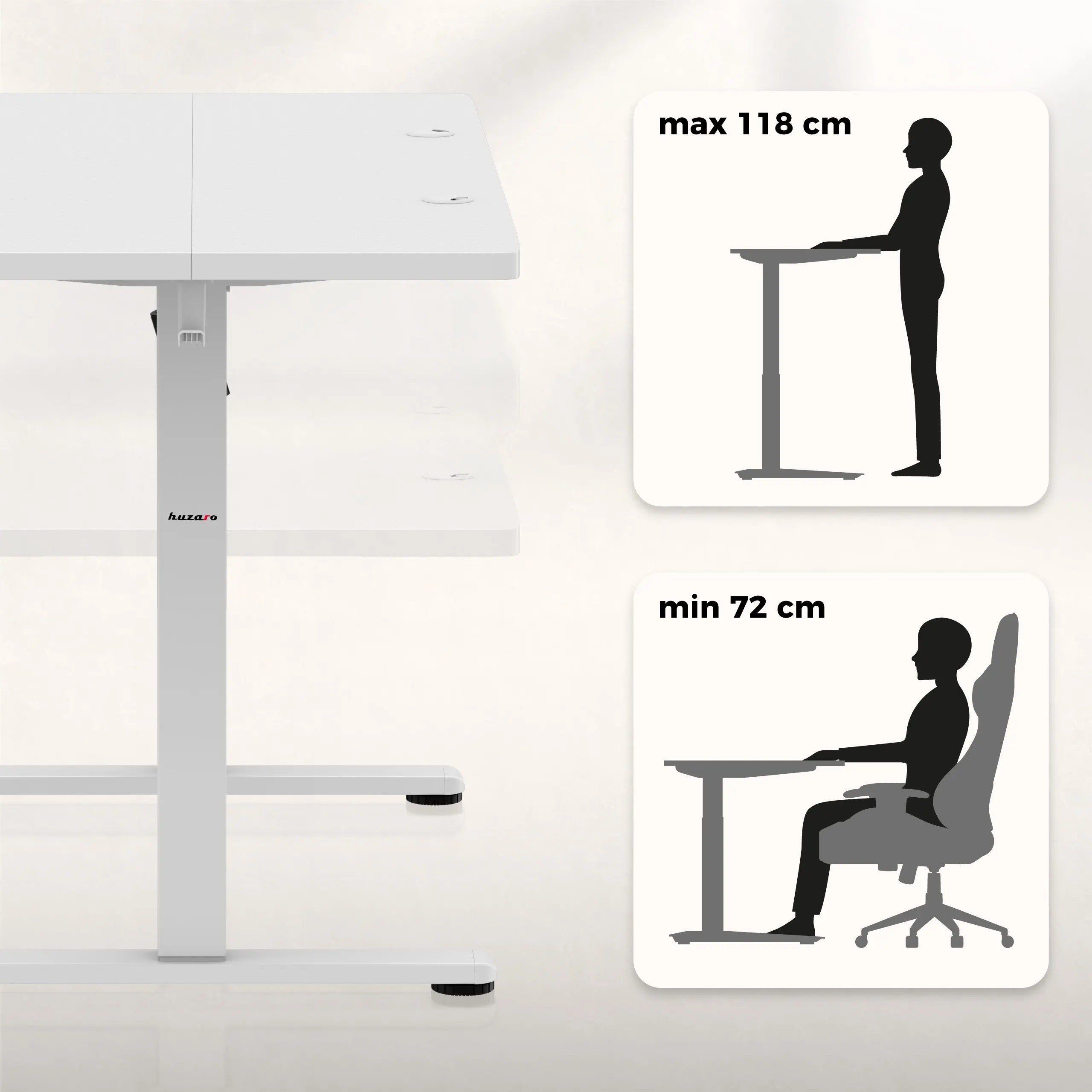 Huzaro Hero 8.1 Höhenverstellbarer Schreibtisch Weiß