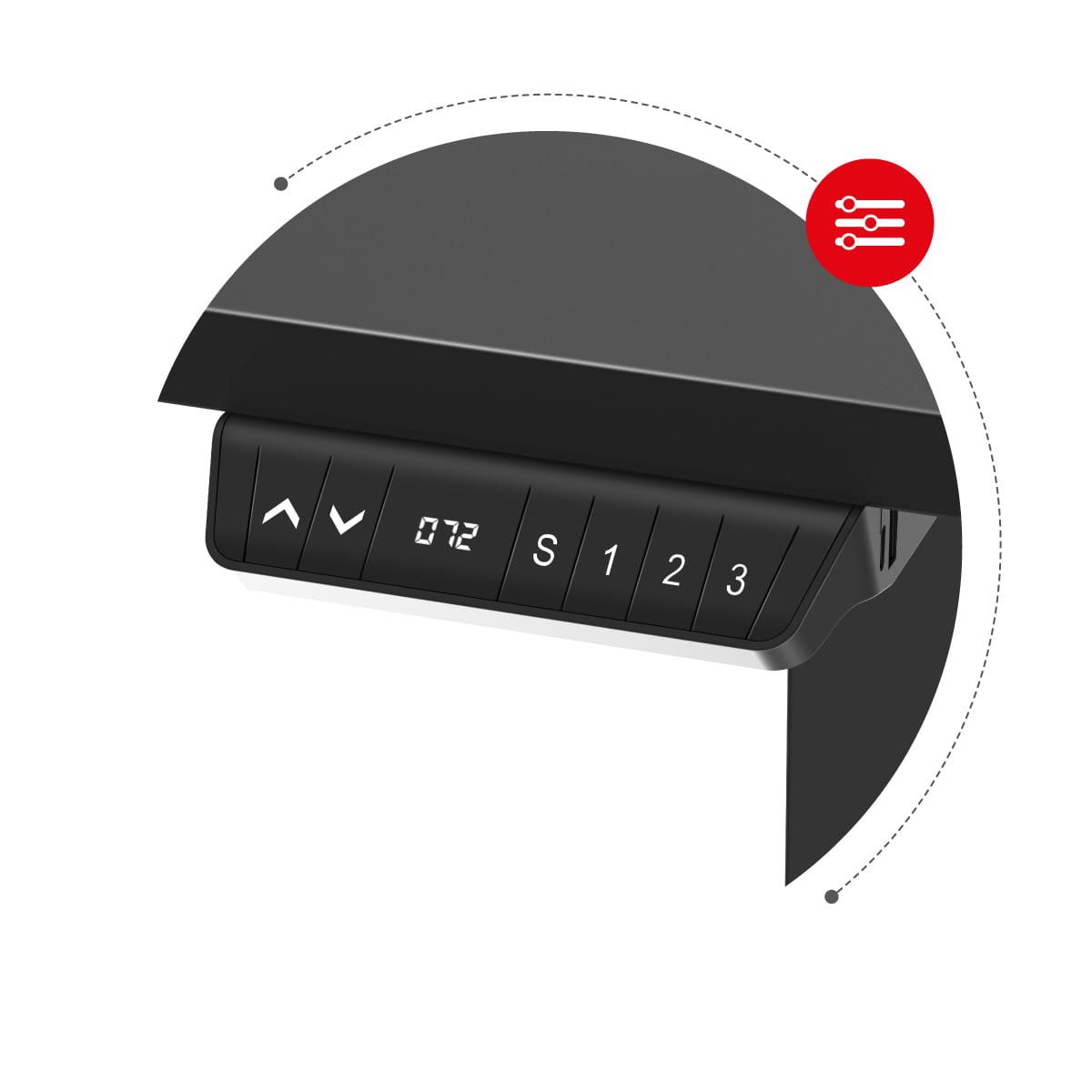 Huzaro Hero 9.5 elektrischer Eckschreibtisch schwarz