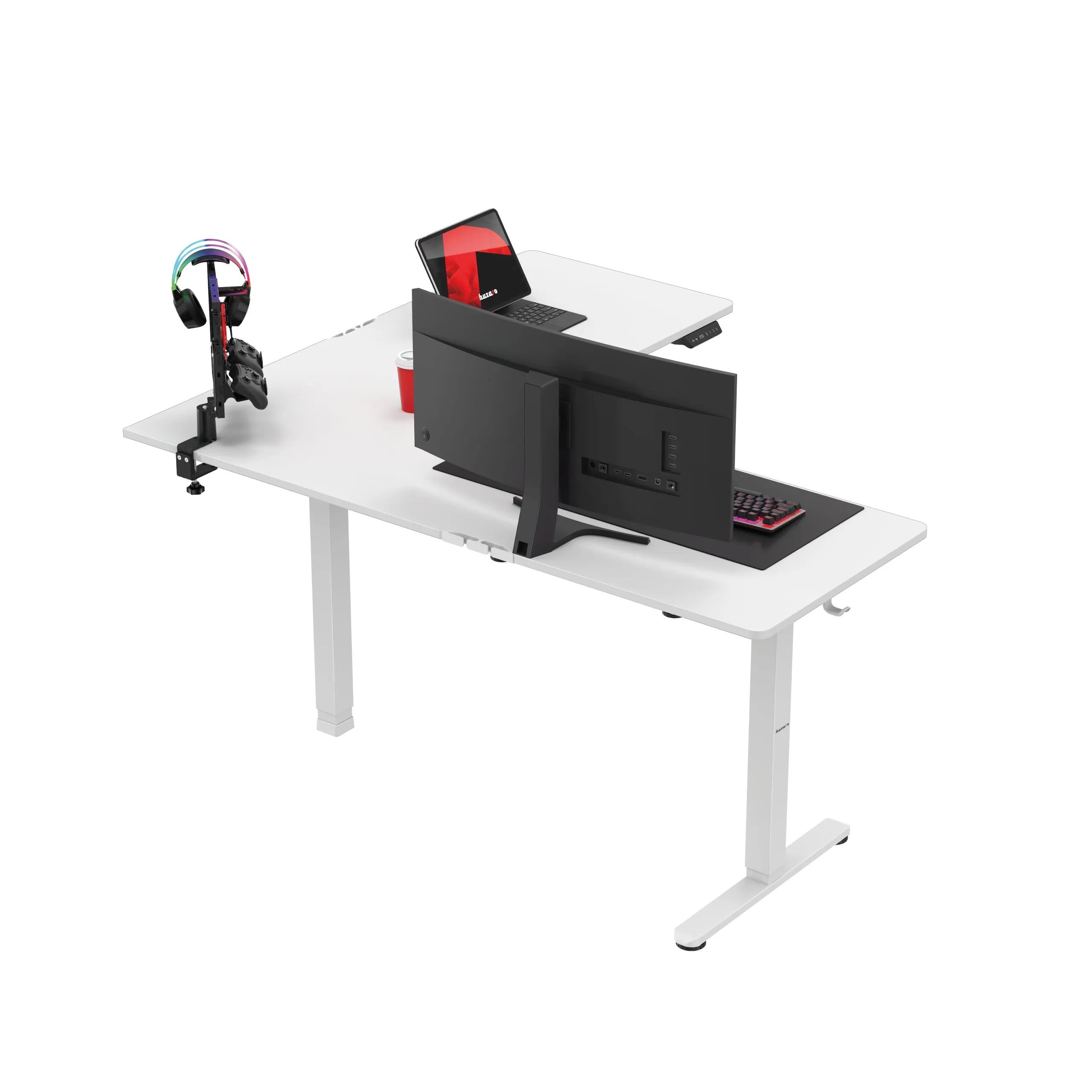 Huzaro Hero 9.5 elektrischer Eckschreibtisch schwarz