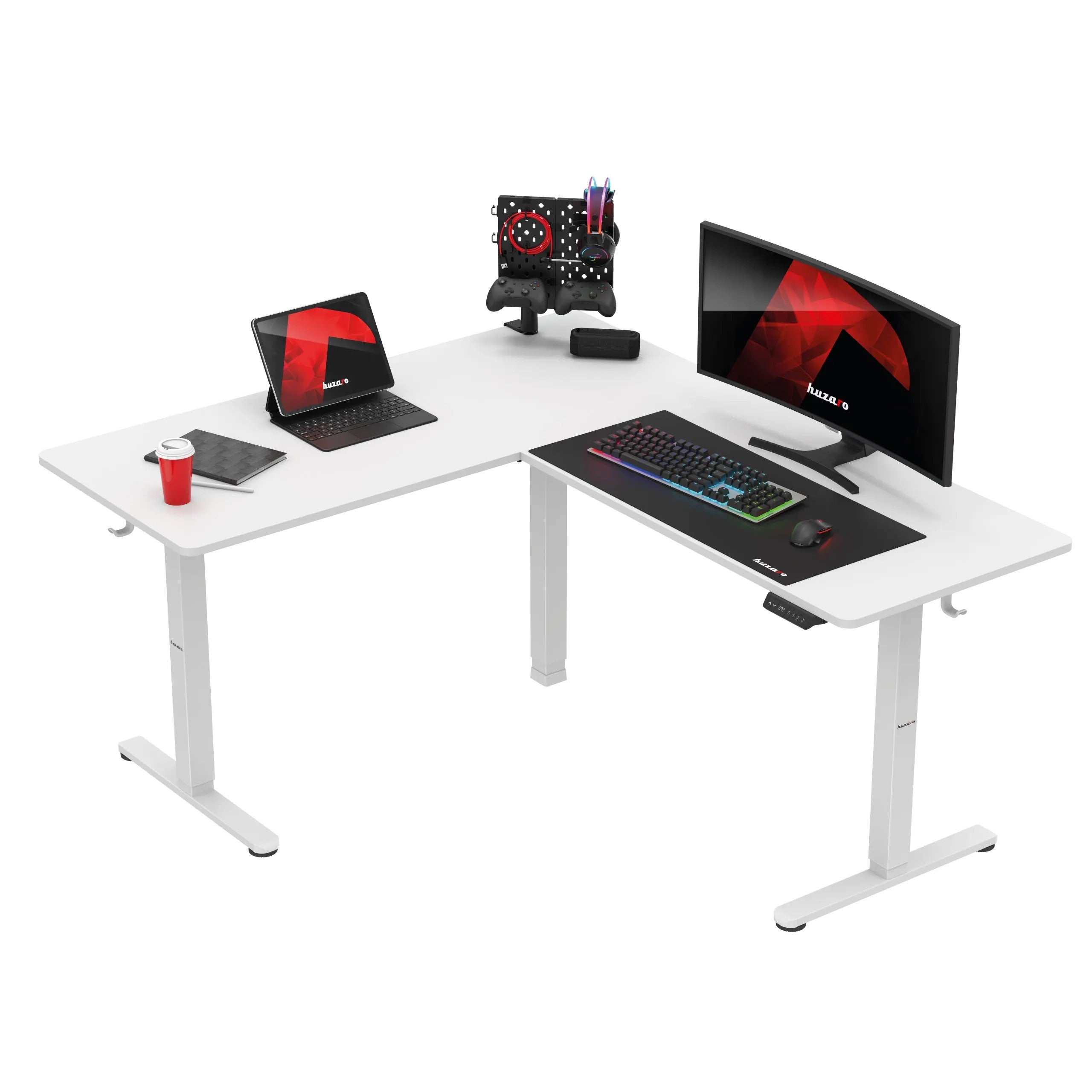 Huzaro Hero 9.5 elektrischer Eckschreibtisch schwarz