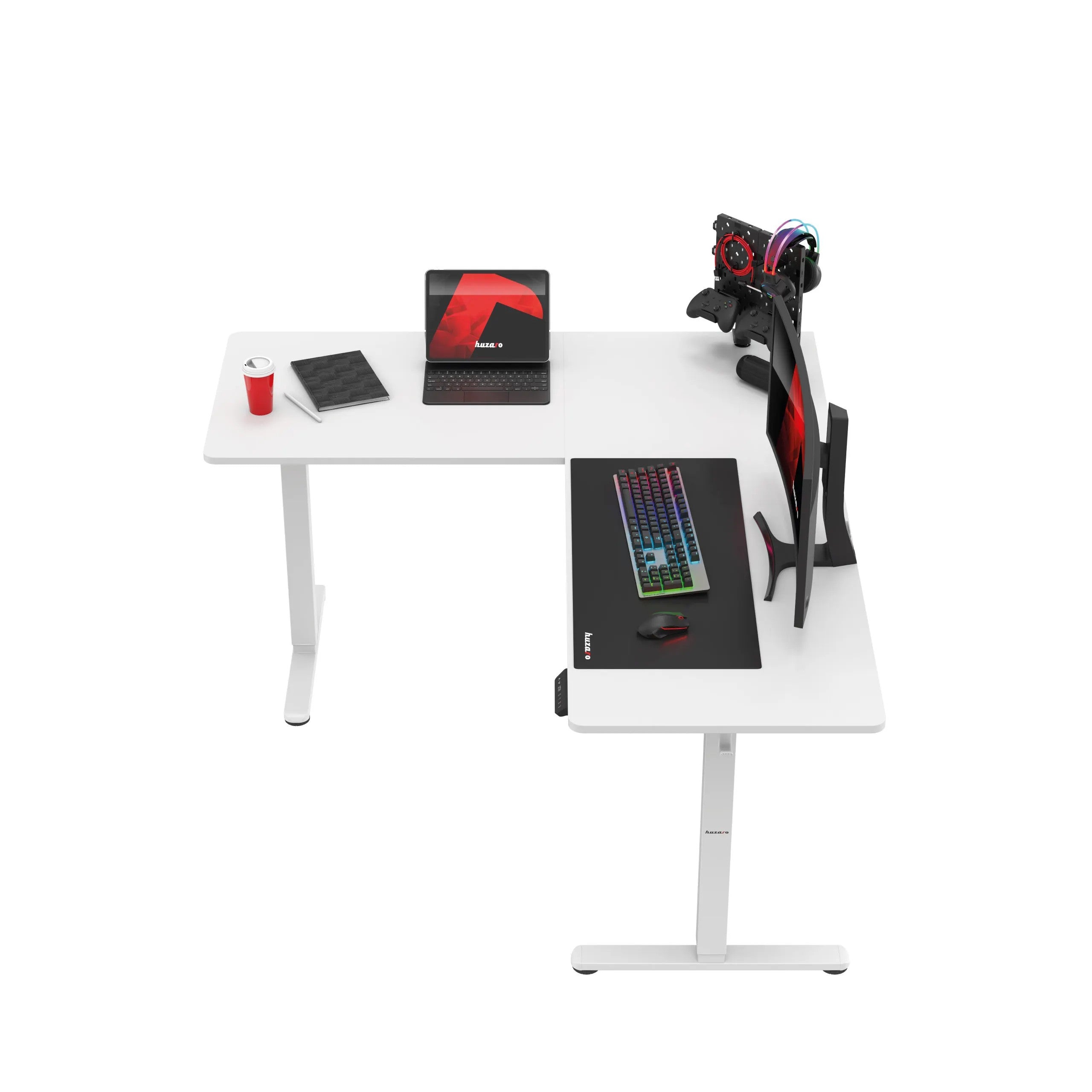 Huzaro Hero 9.5 elektrischer Eckschreibtisch schwarz