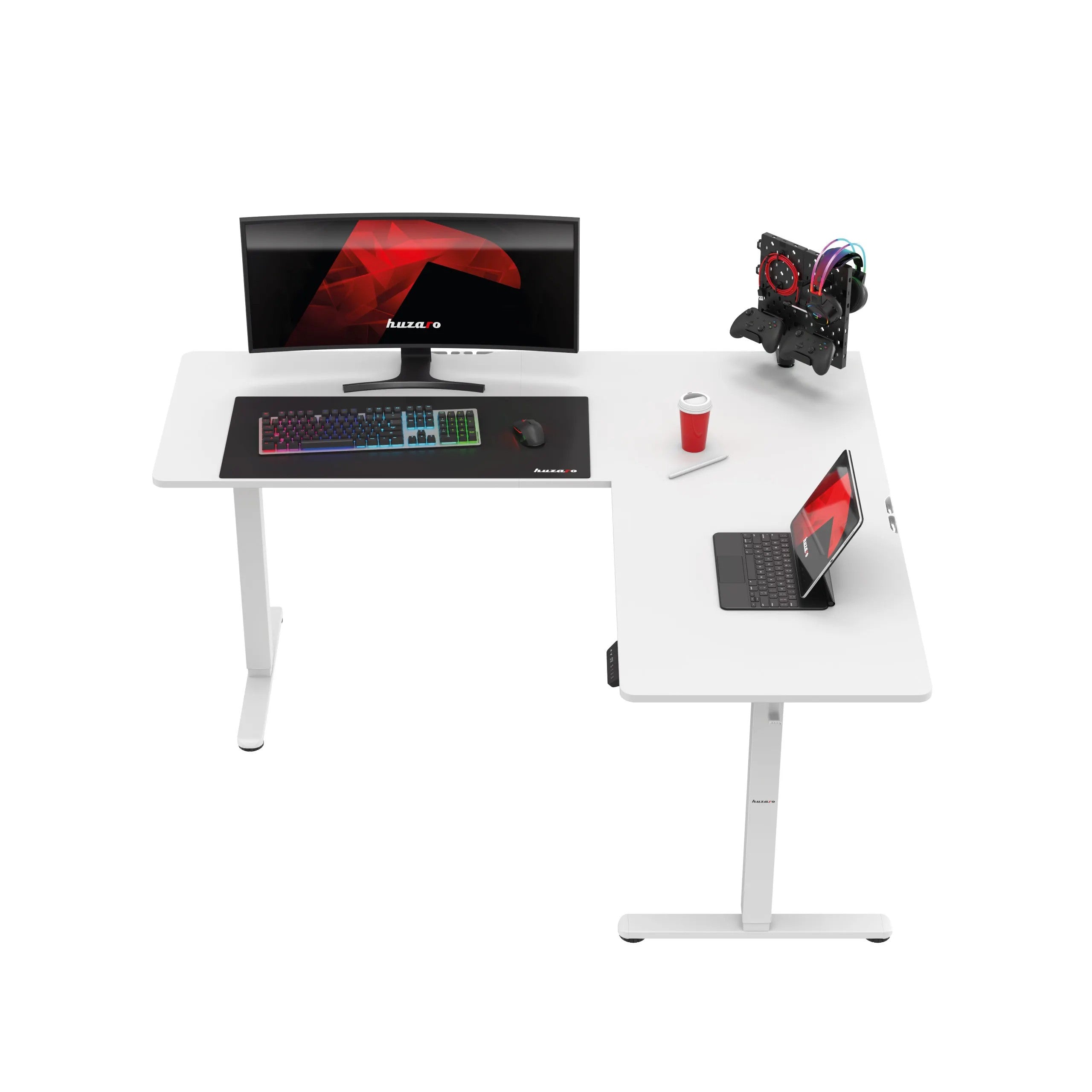 Huzaro Hero 9.5 elektrischer Eckschreibtisch schwarz