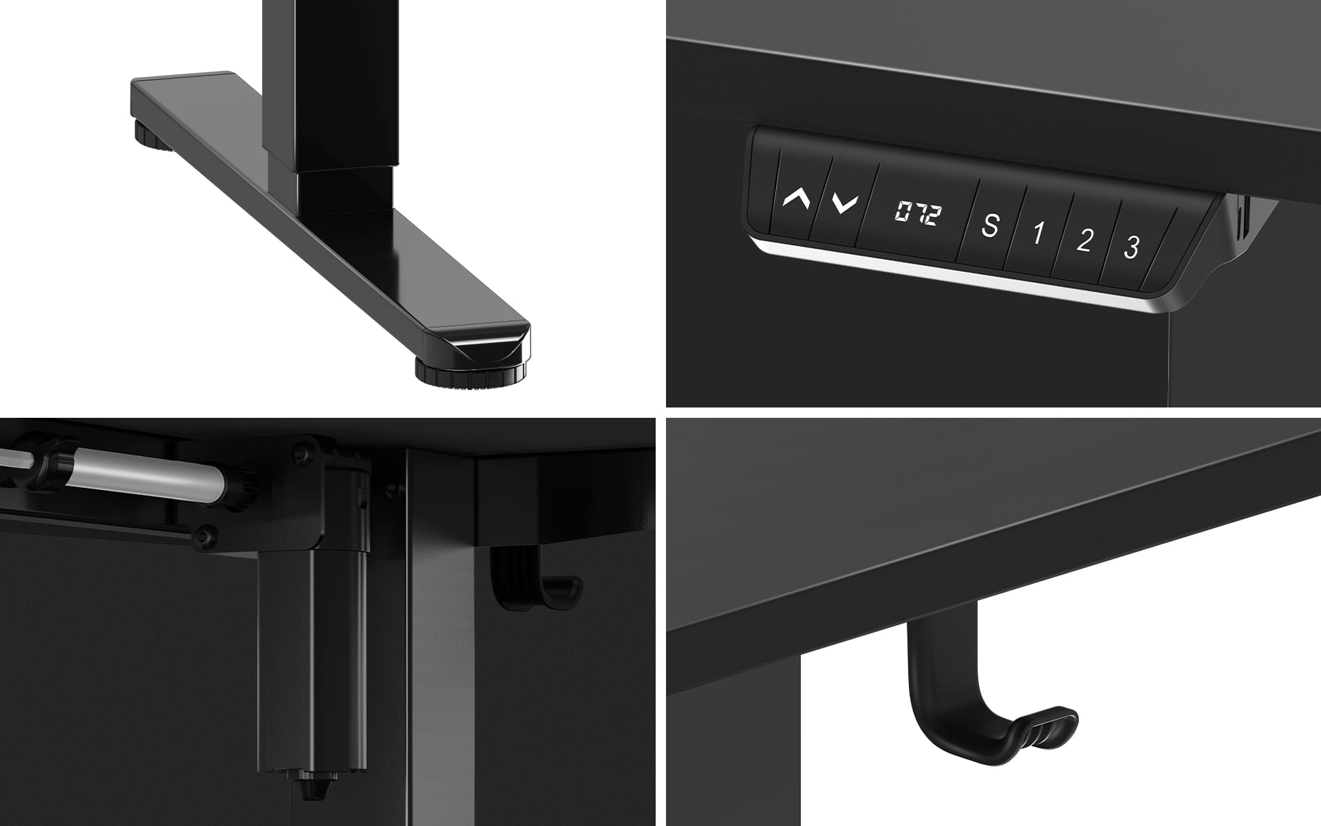 Huzaro Hero 9.5 elektrischer Eckschreibtisch schwarz