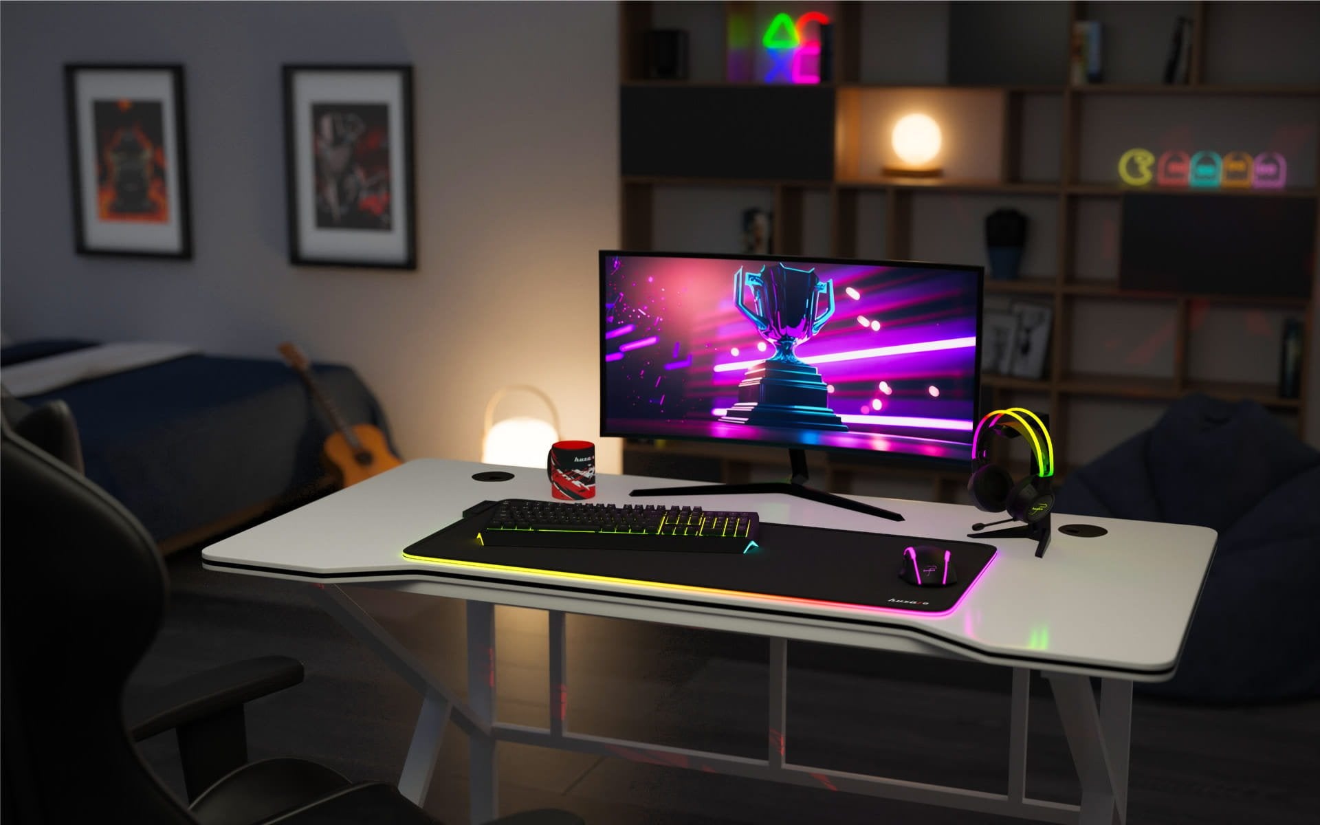 Huzaro Hero 1.6 Gaming-Schreibtisch Weiß