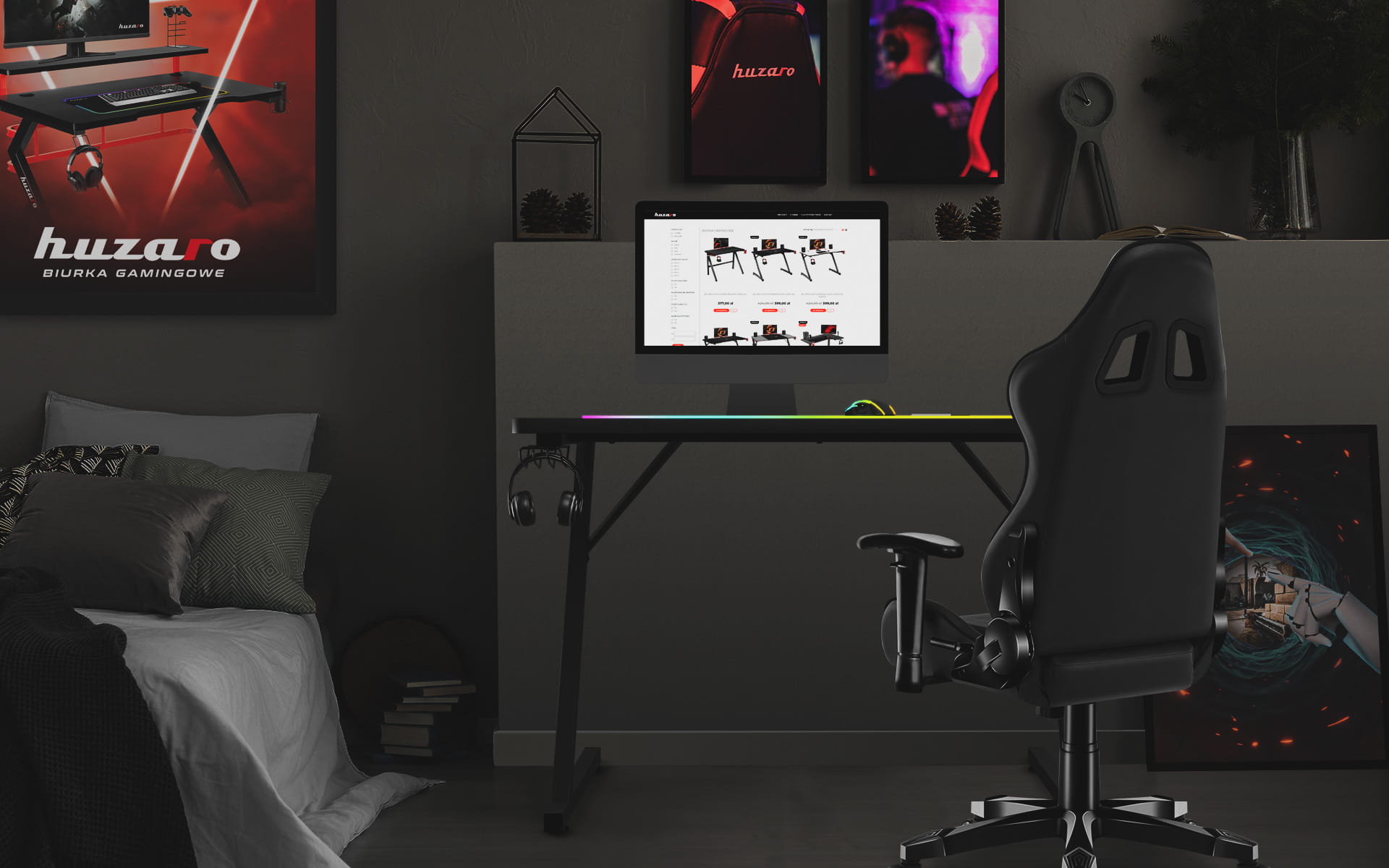 Huzaro Hero 1.8 Gaming-Schreibtisch Schwarz