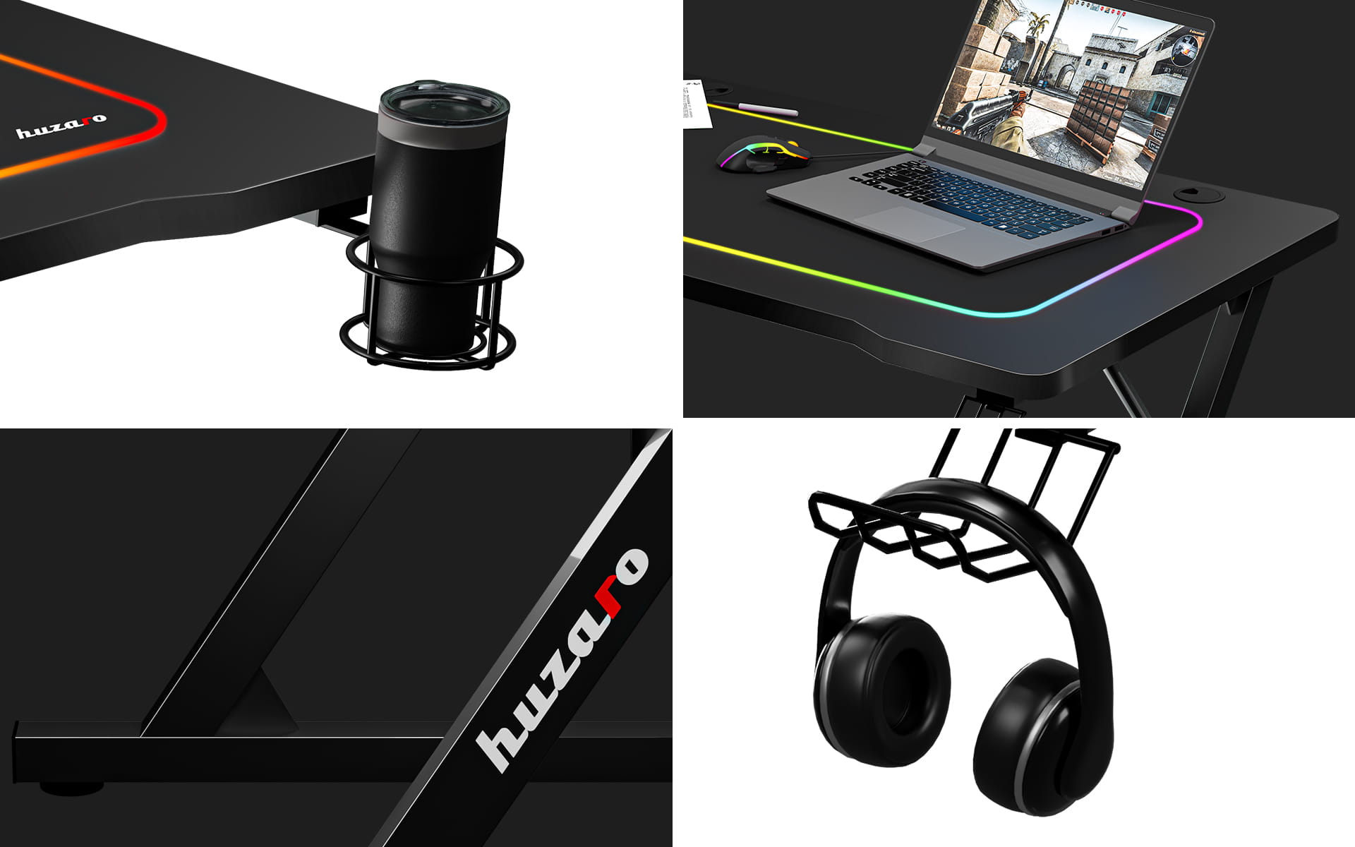 Huzaro Hero 1.8 Gaming-Schreibtisch Schwarz