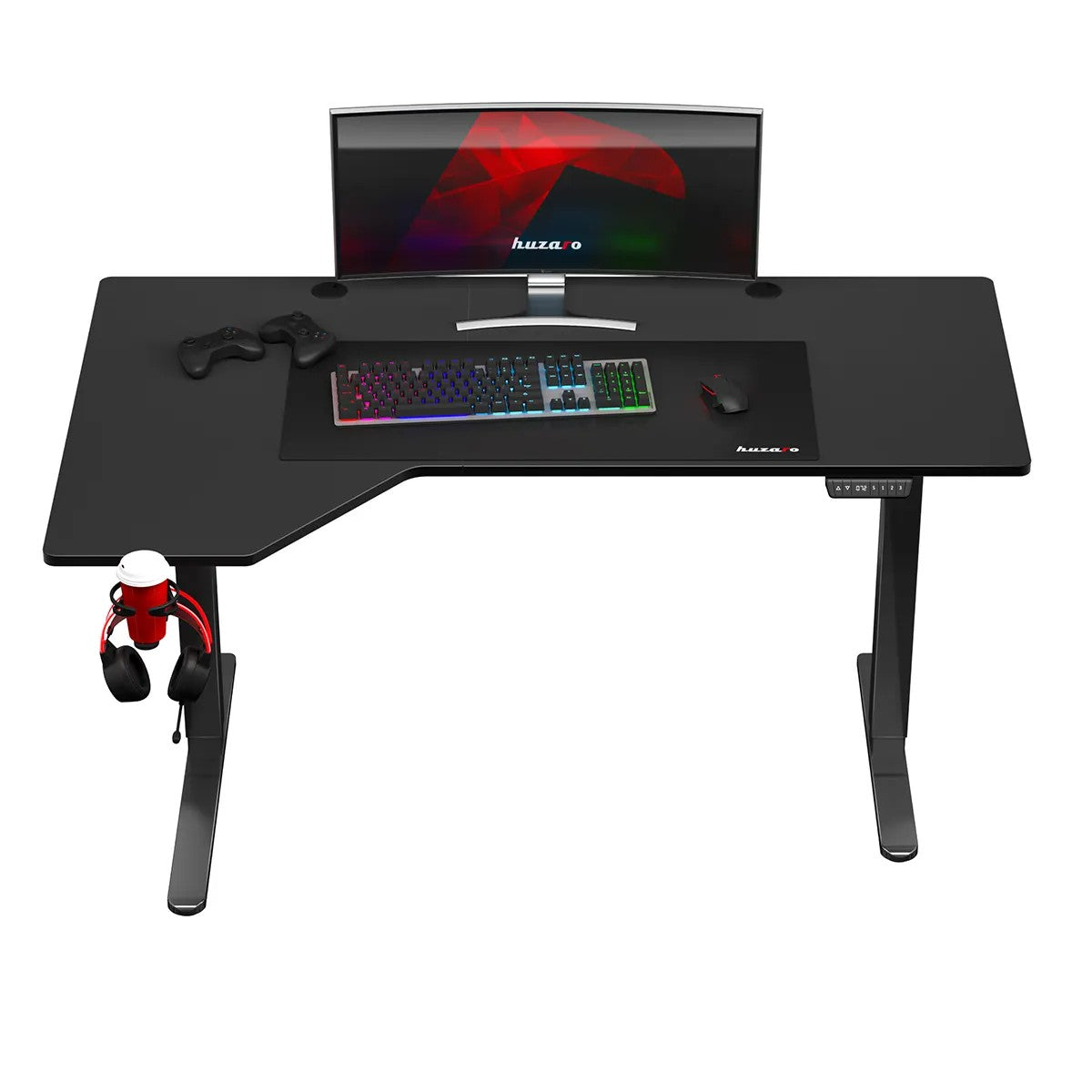 Huzaro Hero 9.1 elektrischer Eckschreibtisch schwarz