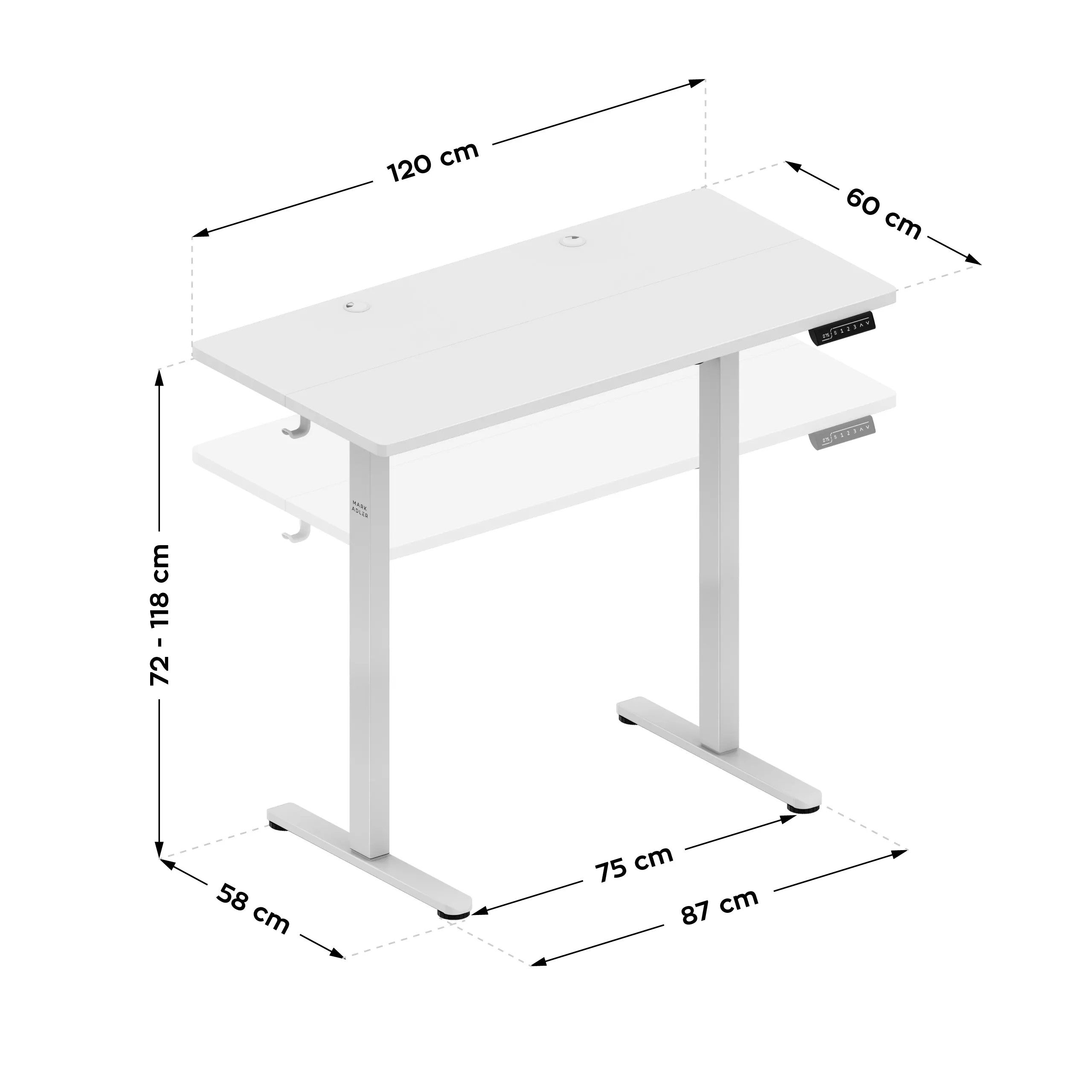 Markadler Leader 6.9 Weiß Höhenverstellbarer Schreibtisch