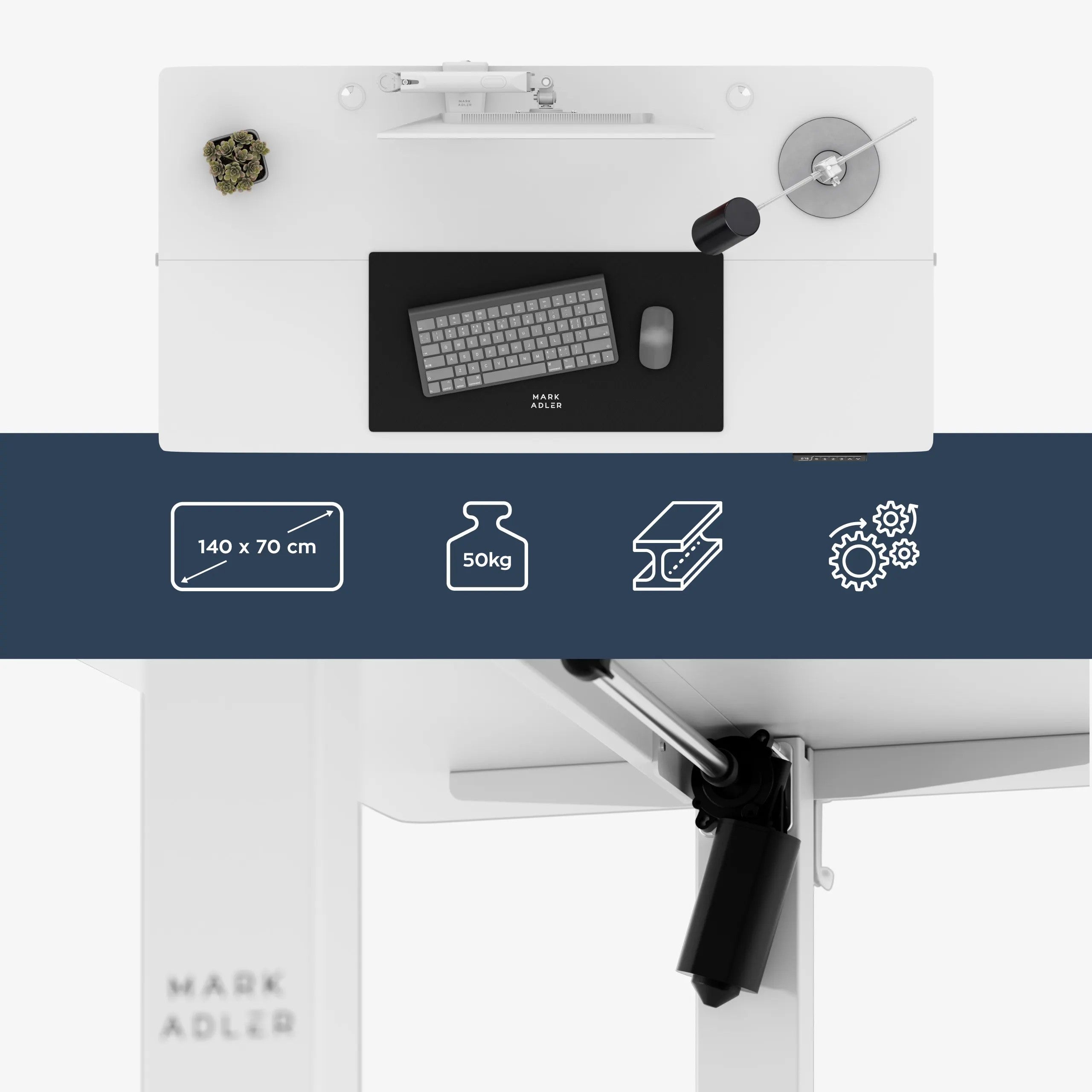 Mark Adler Leader 7.3 Weiß Höhenverstellbarer Schreibtisch
