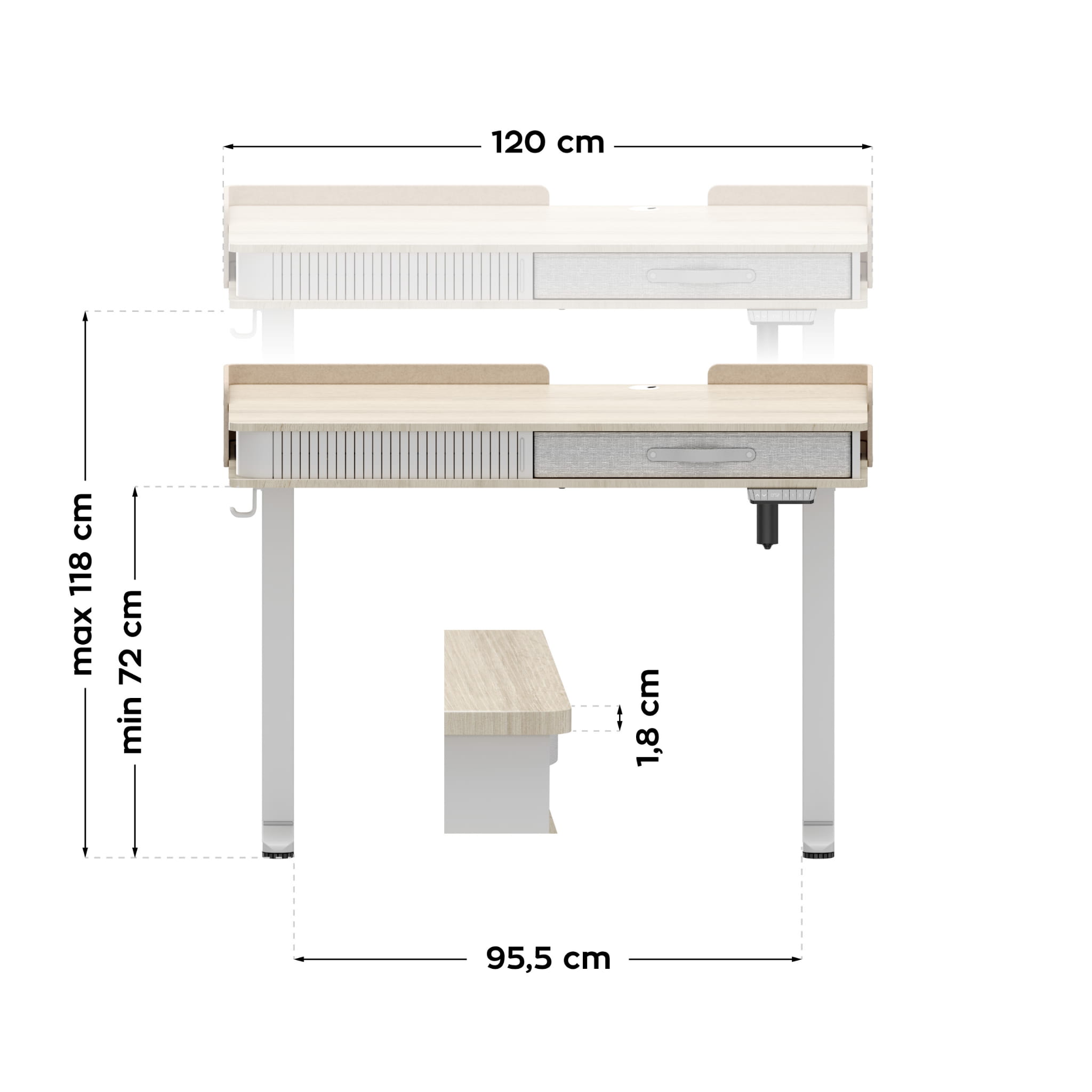 Mark Adler Leader 8.0 Weiß elektrischer Schreibtisch