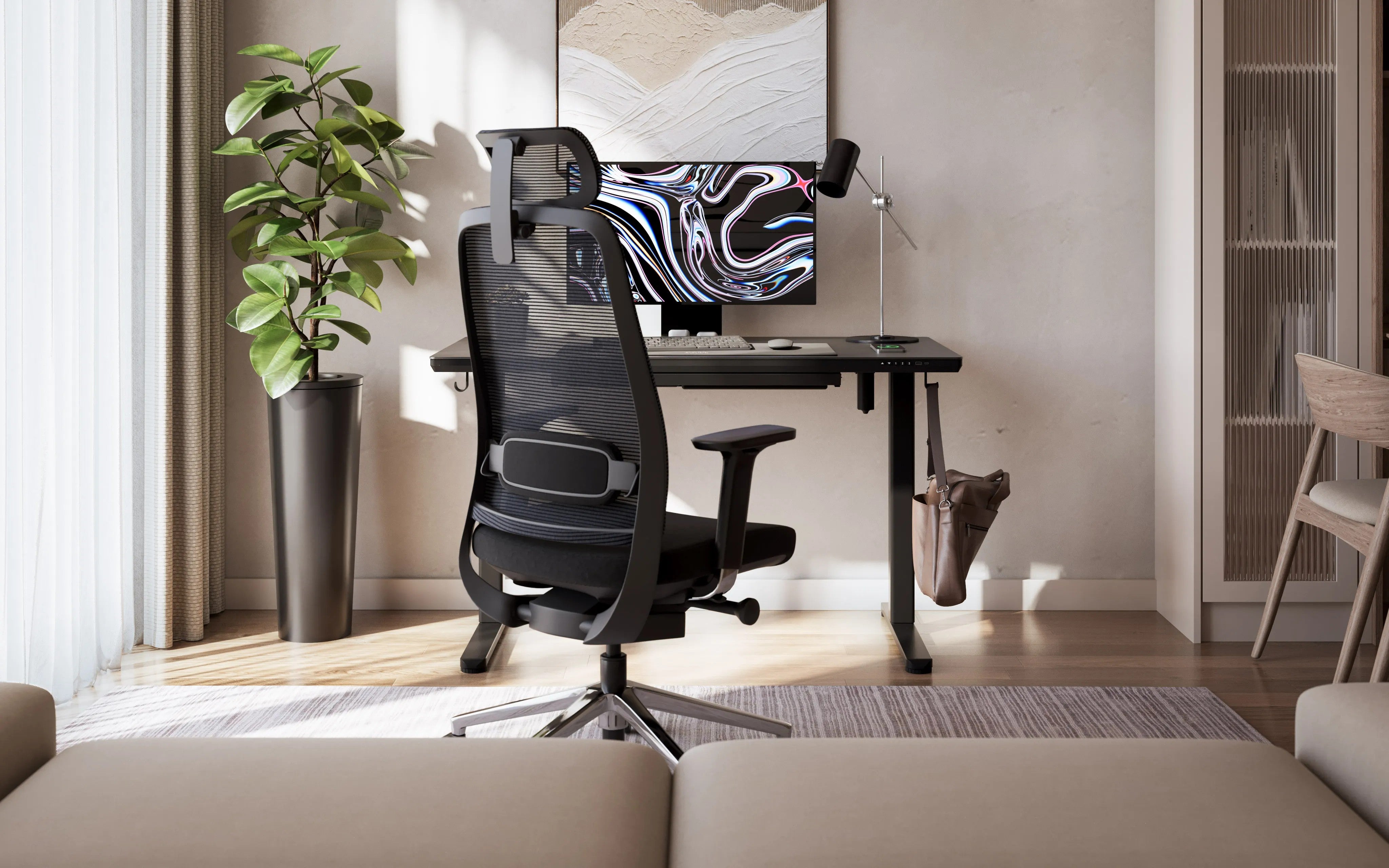 Markadler Leader 8.5 Schwarz Höhenverstellbarer Schreibtisch mit Glasplatte