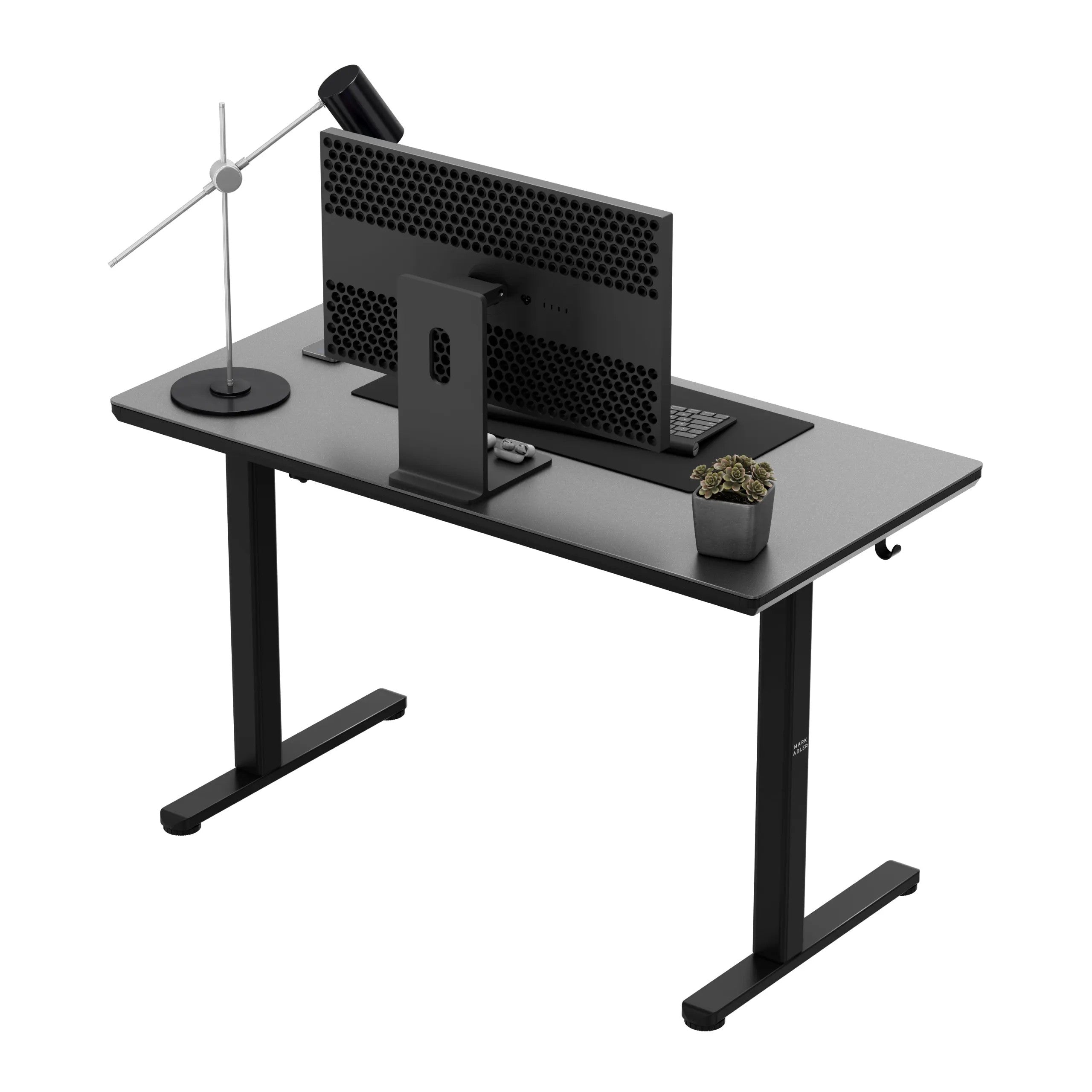 Markadler Leader 8.5 Schwarz Höhenverstellbarer Schreibtisch mit Glasplatte