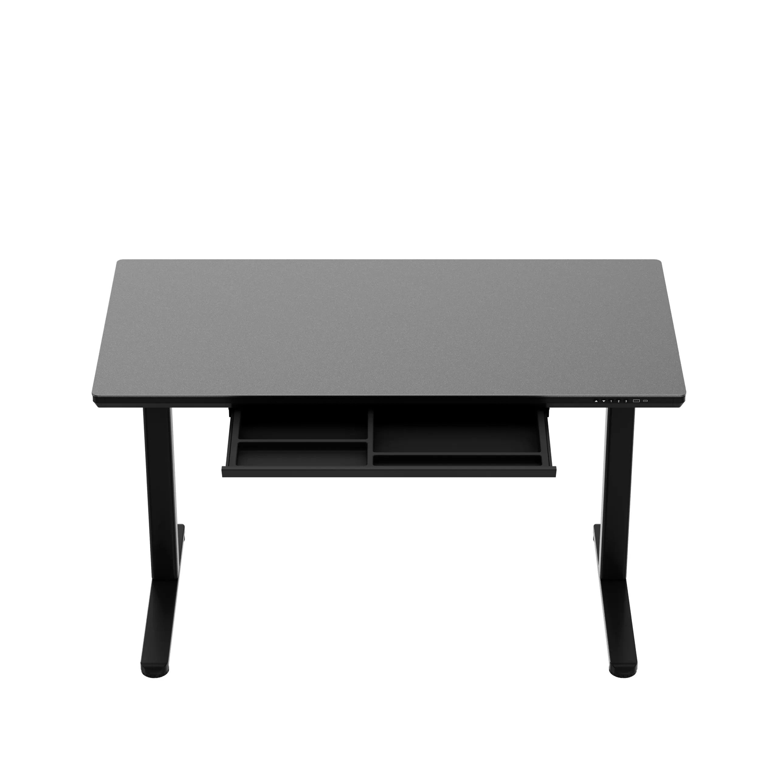 Markadler Leader 8.5 Schwarz Höhenverstellbarer Schreibtisch mit Glasplatte