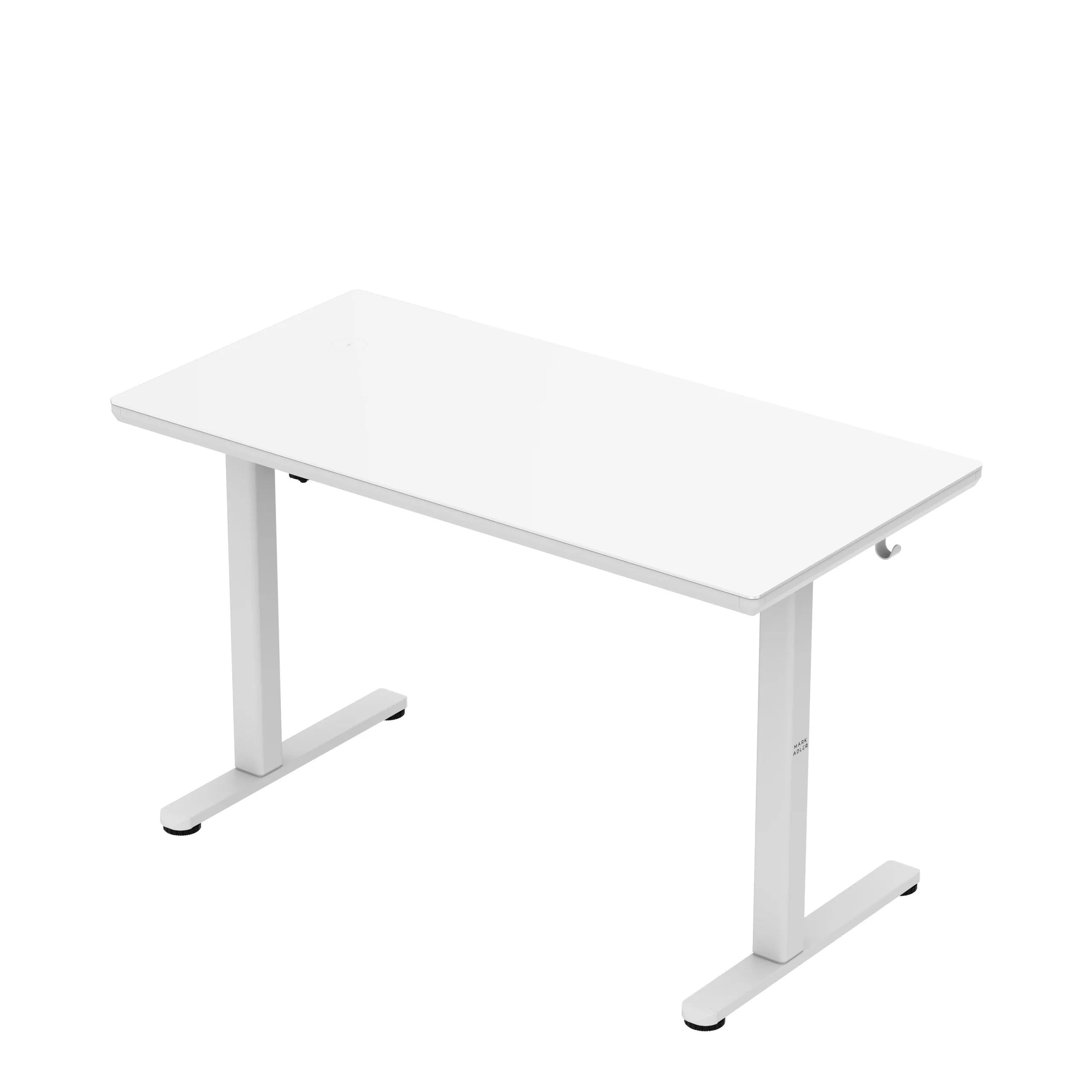 Markadler Leader 8.5 Weiß Höhenverstellbarer Schreibtisch mit Glasplatte