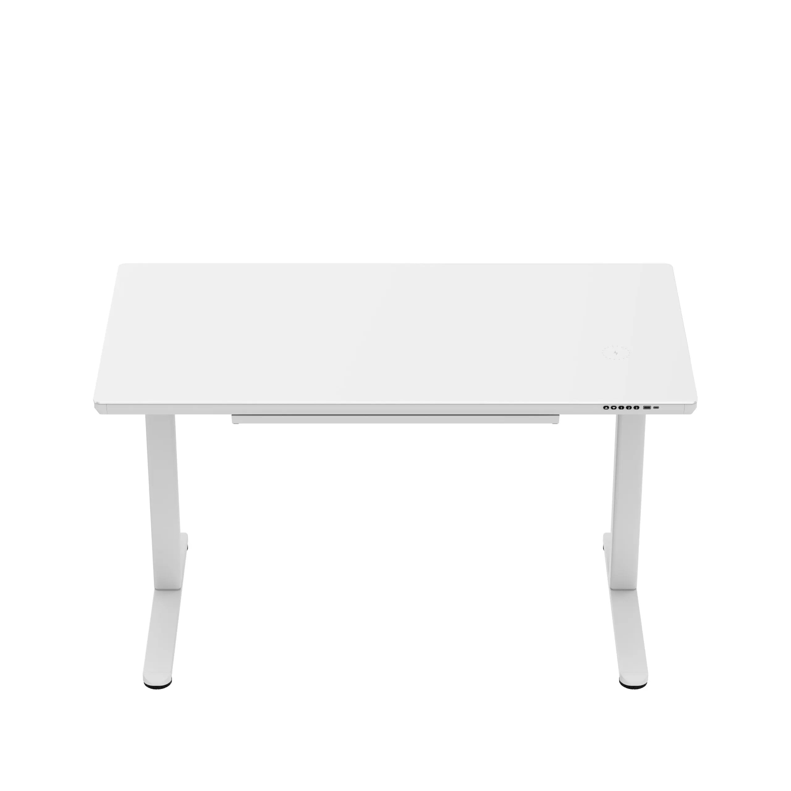 Markadler Leader 8.5 Weiß Höhenverstellbarer Schreibtisch mit Glasplatte