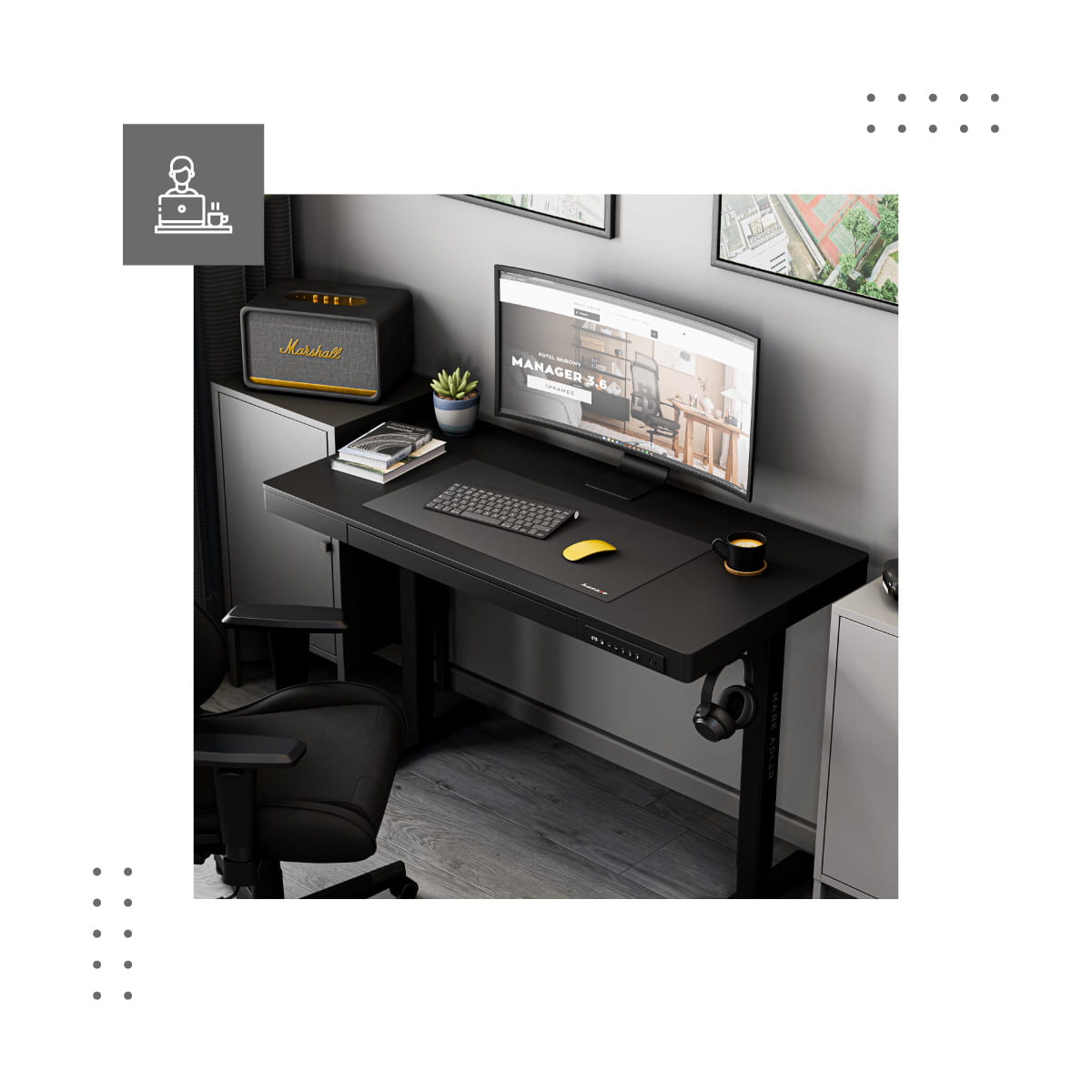 Mark Adler Leader 8.2 elektrischer Schreibtisch Schwarz