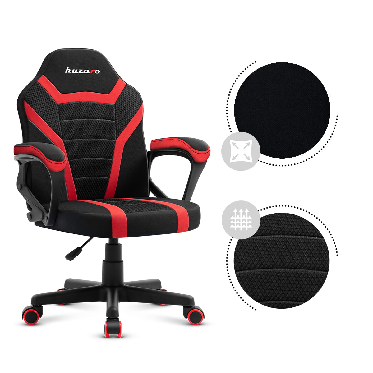 HUZARO RANGER 1.0 Rot Mesh Gaming-Stuhl für Kinder