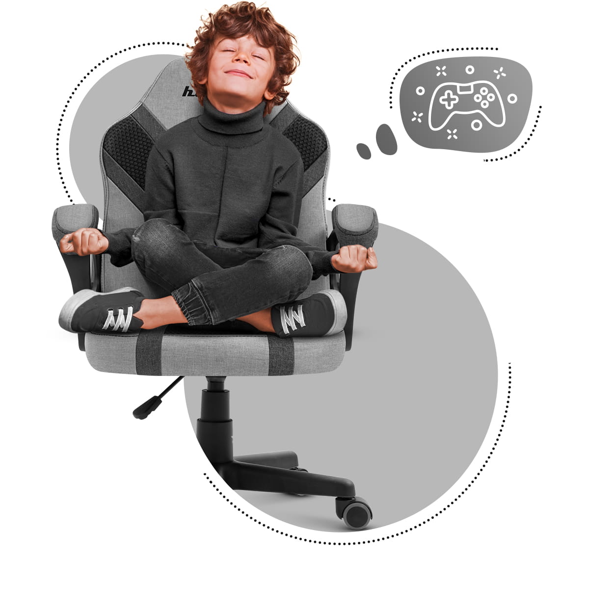 HUZARO RANGER 1.0 Grau Mesh Gaming-Stuhl für Kinder