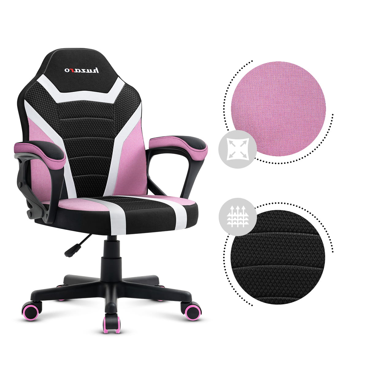 HUZARO RANGER 1.0 Rosa Mesh Gaming-Stuhl für Kinder