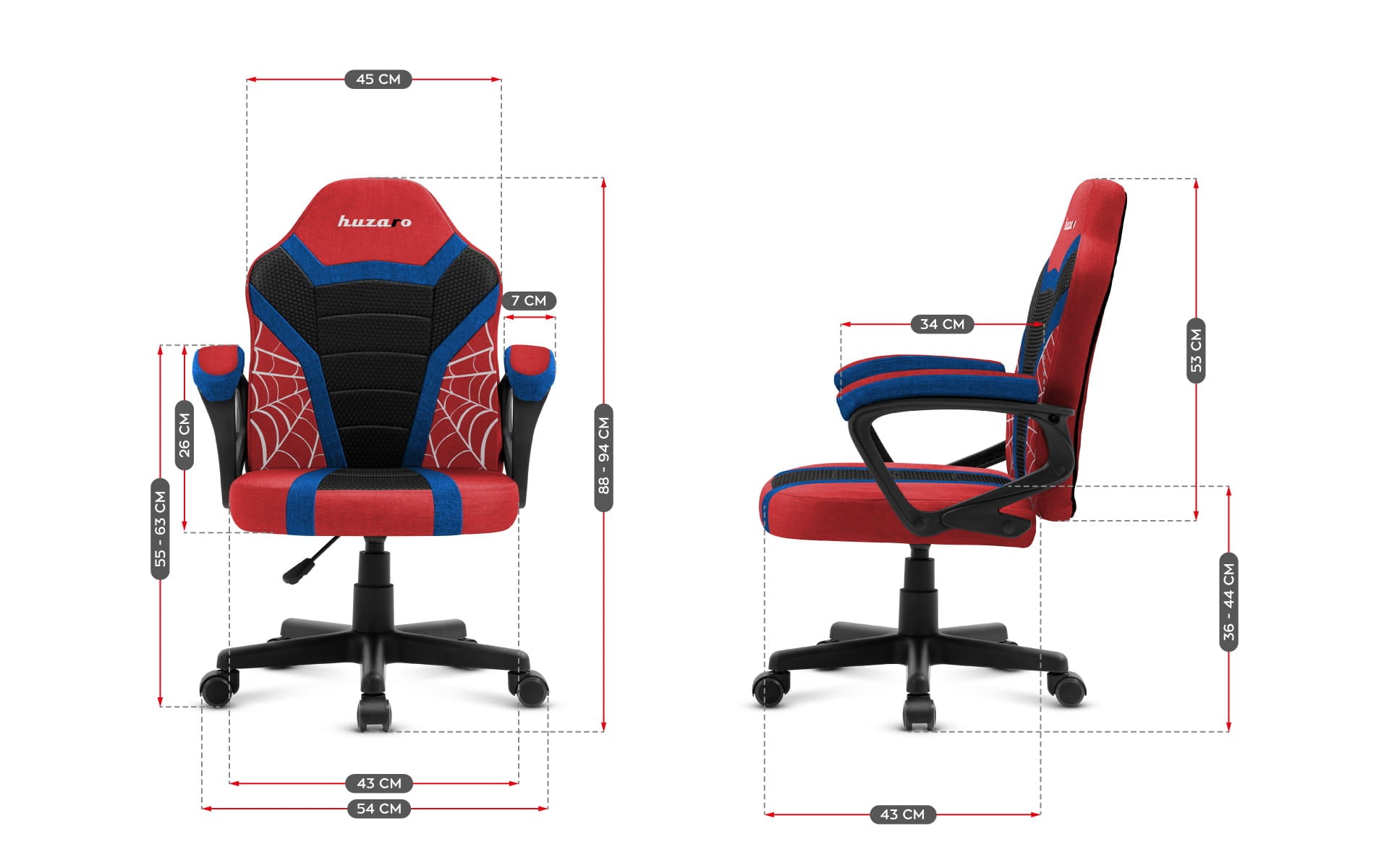 Huzaro Ranger 1.0 Spider Mesh Gaming-Stuhl für Kinder