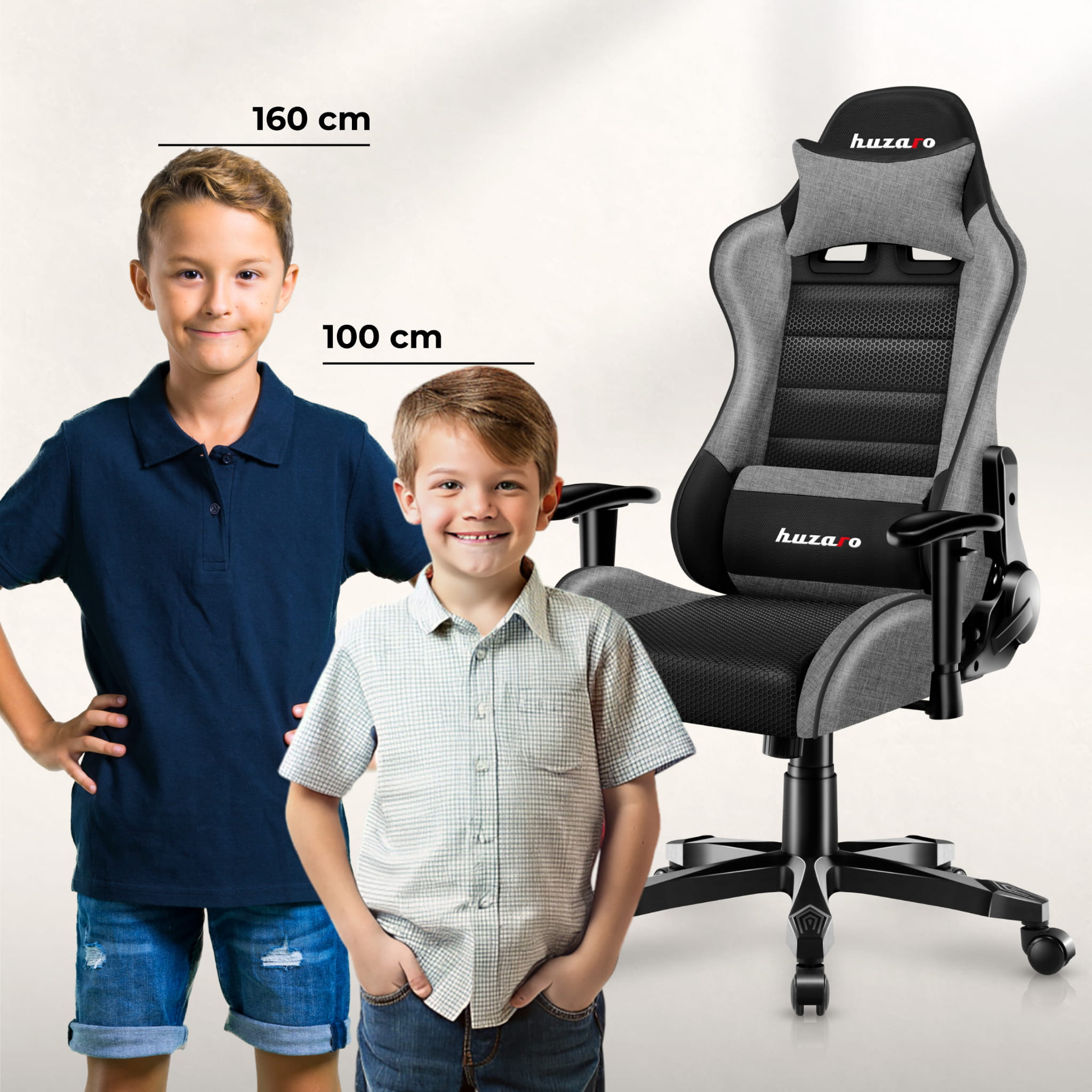 HUZARO RANGER 6.0 Grau Mesh Gaming-Stuhl für Kinder