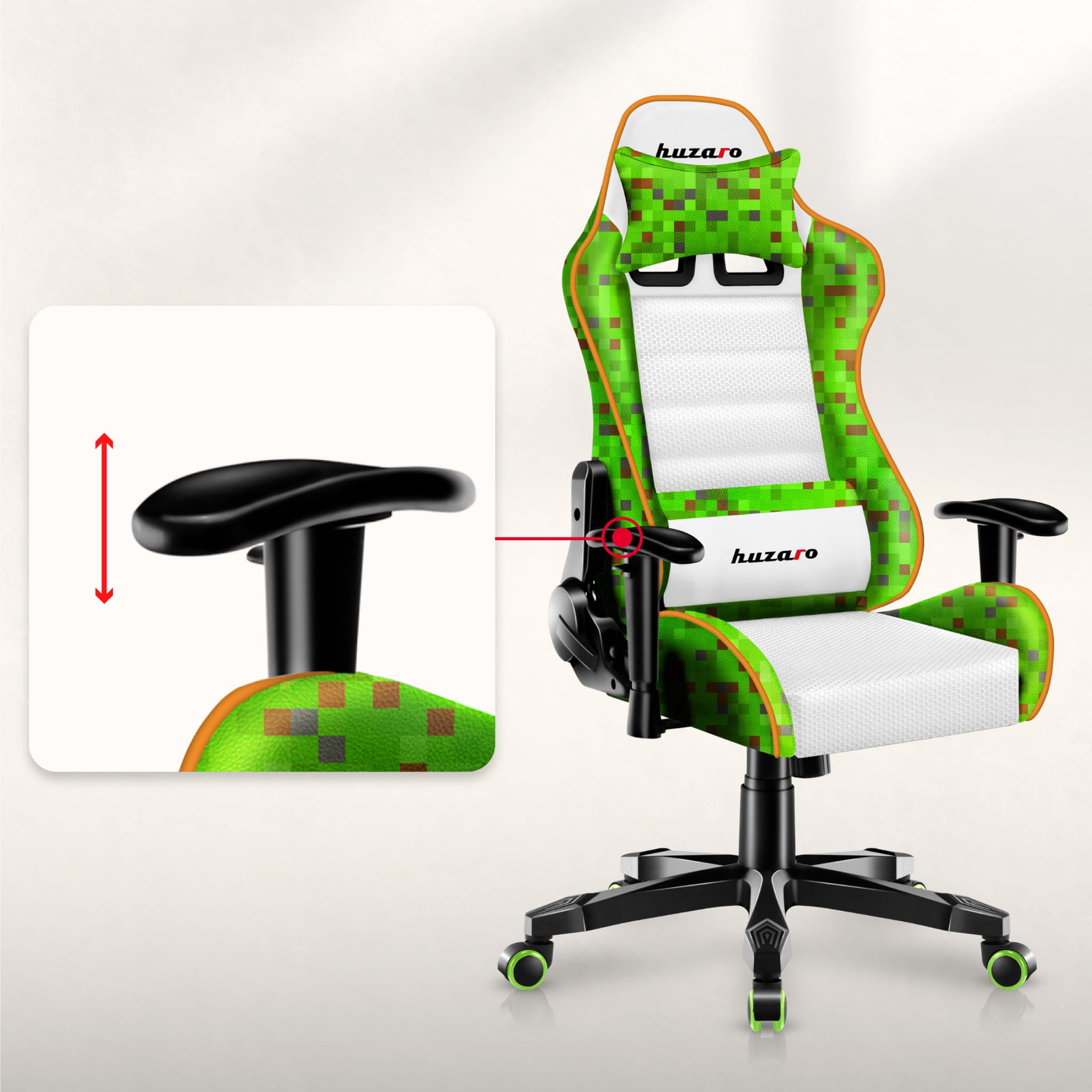 Huzaro Ranger 6.0 Pixel White Gaming-Stuhl für Kinder