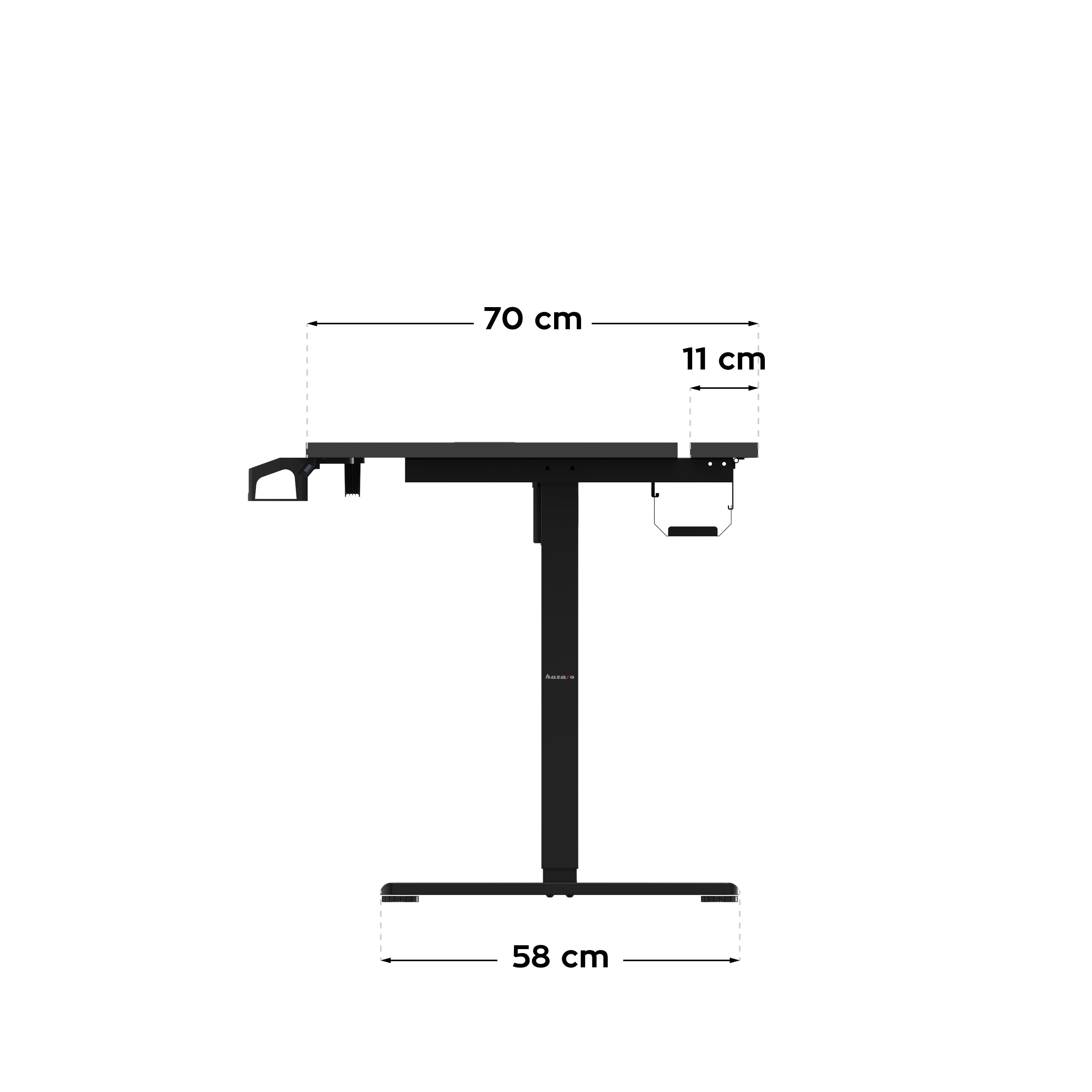 Huzaro Hero 8.7 RGB LED Schwarz elektrischer Schreibtisch