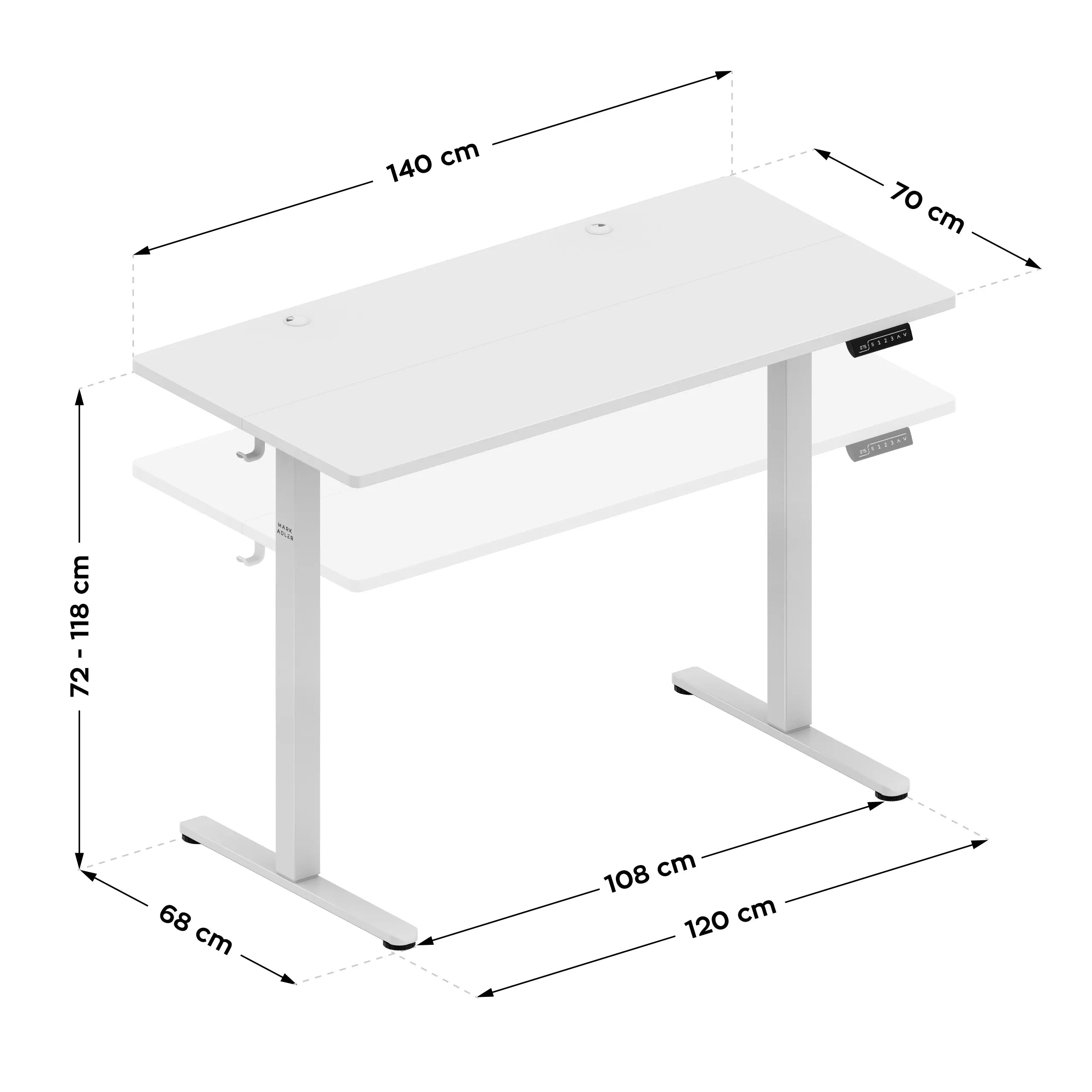 Mark Adler Leader 7.3 Weiß Höhenverstellbarer Schreibtisch