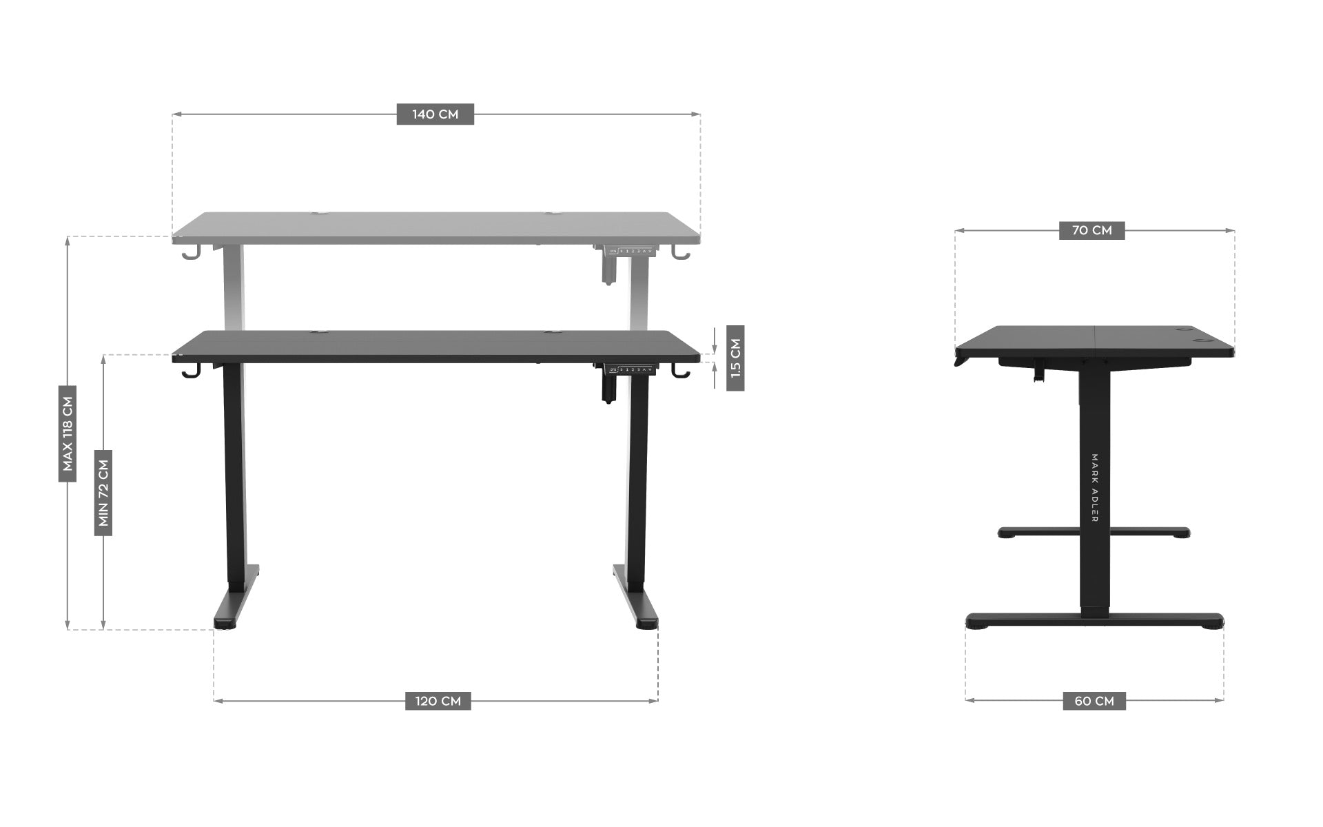 Mark Adler Leader 7.4 Elektrischer Schreibtisch Schwarz