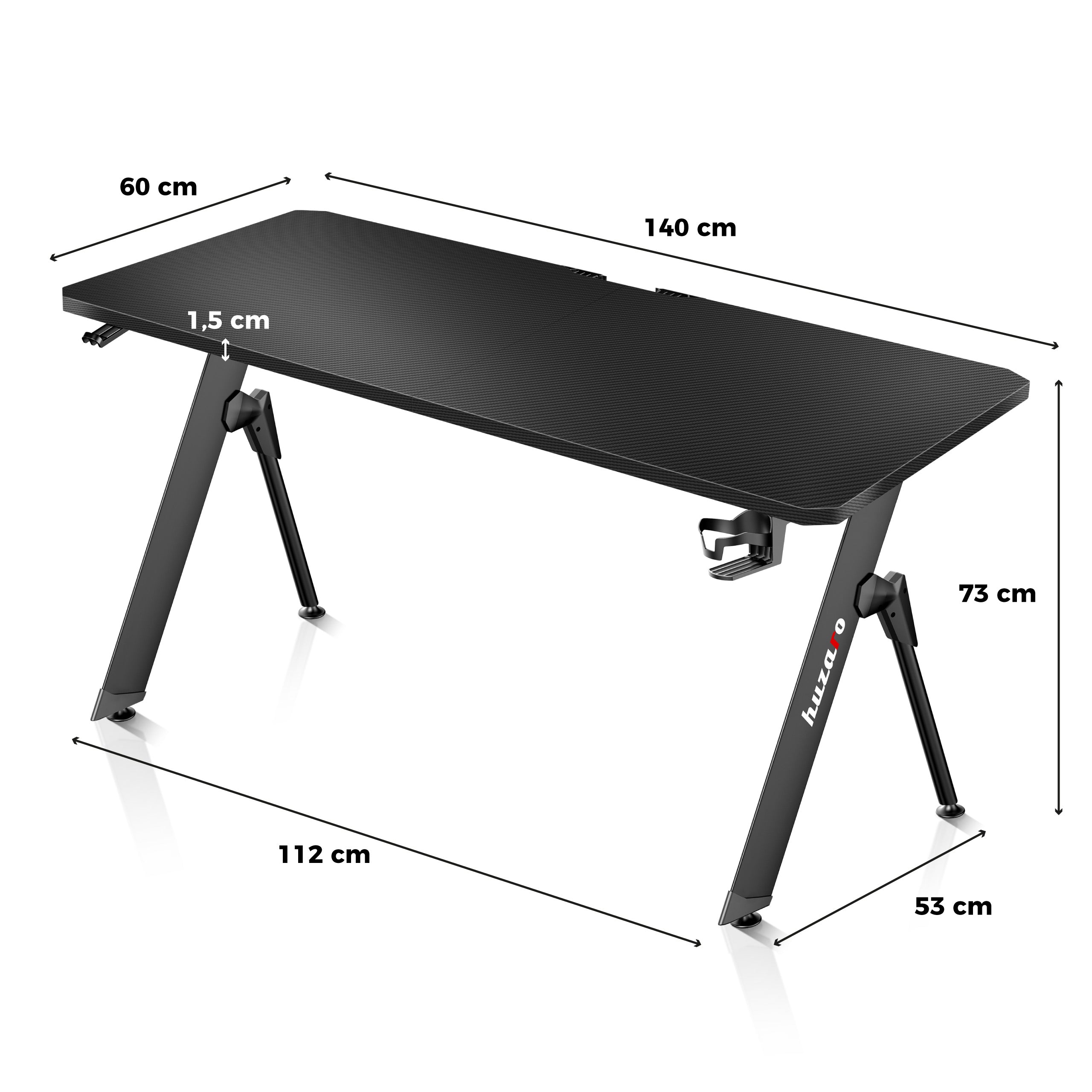 Huzaro Hero 2.8 Gaming-Schreibtisch Schwarz