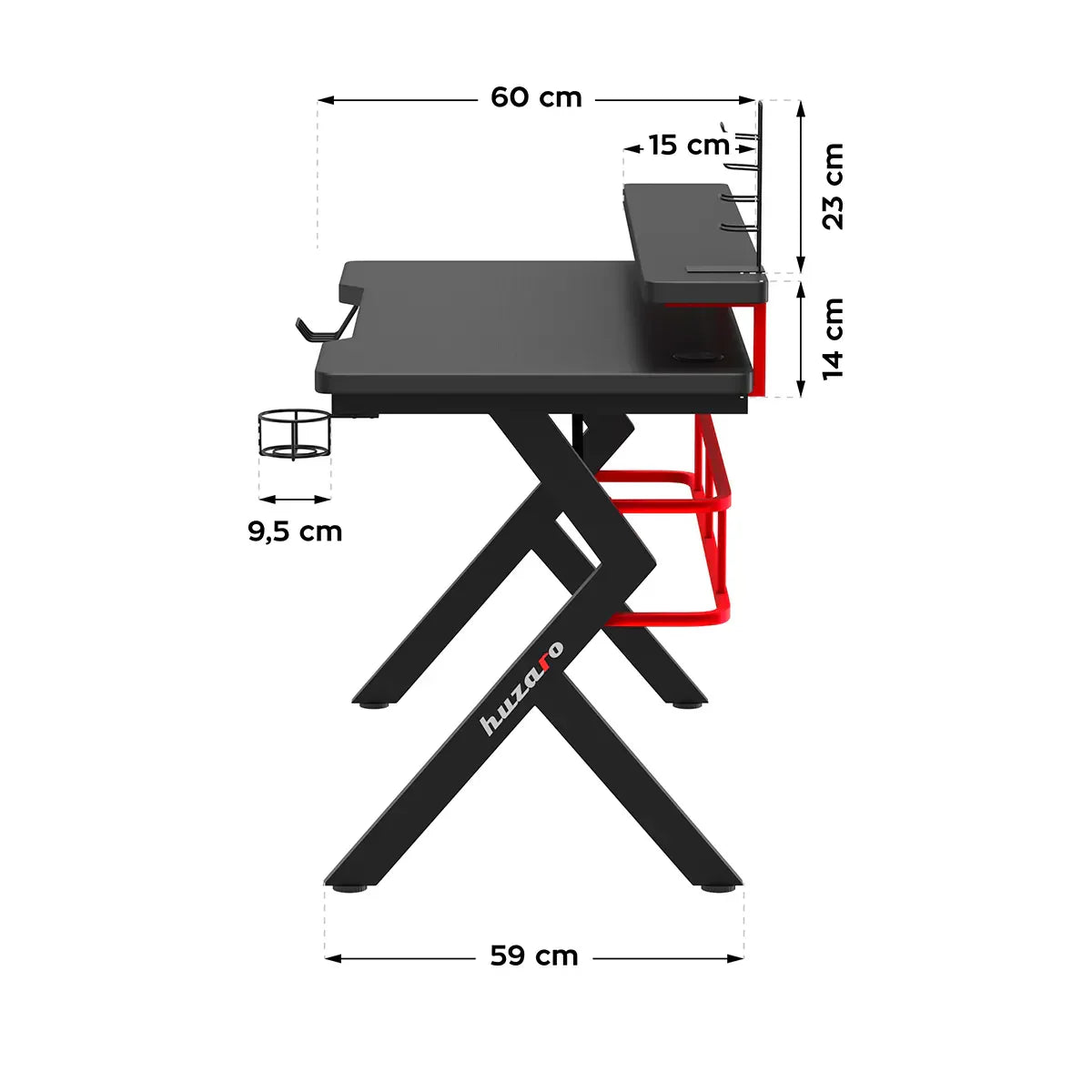 Huzaro Hero 5.0 Rot Gaming-Schreibtisch