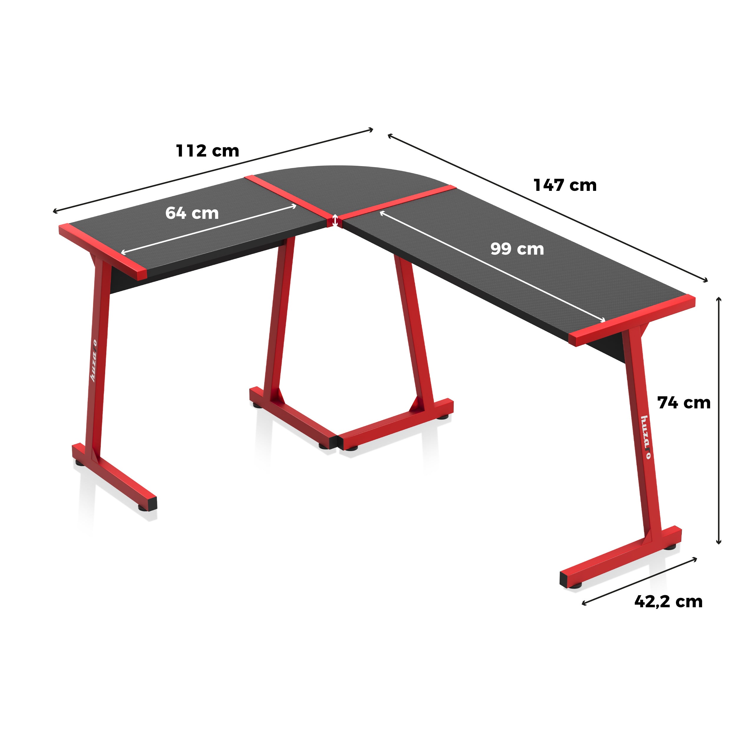 Huzaro Hero 6.0 Roter Gaming-Schreibtisch