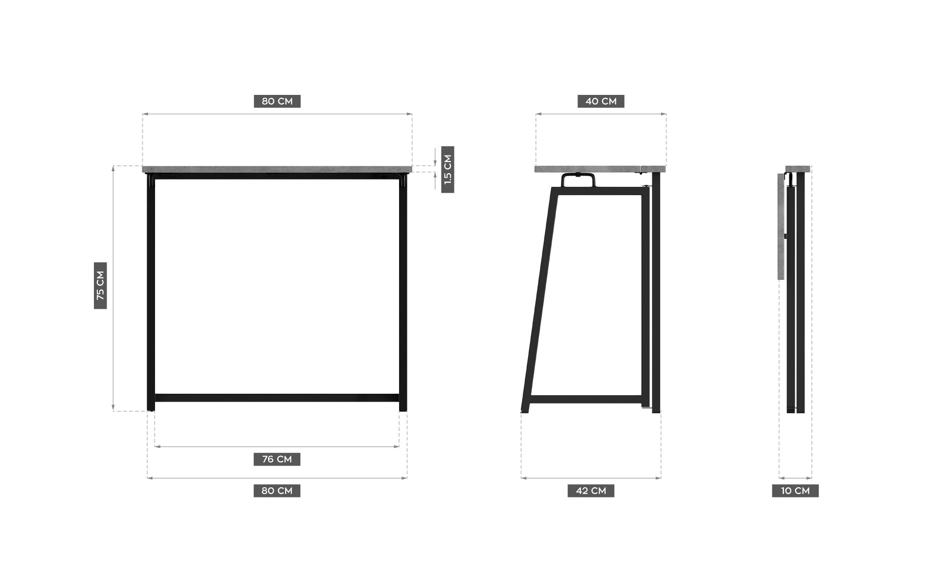 Mark Adler Leader 1.5 Grau Klappschreibtisch