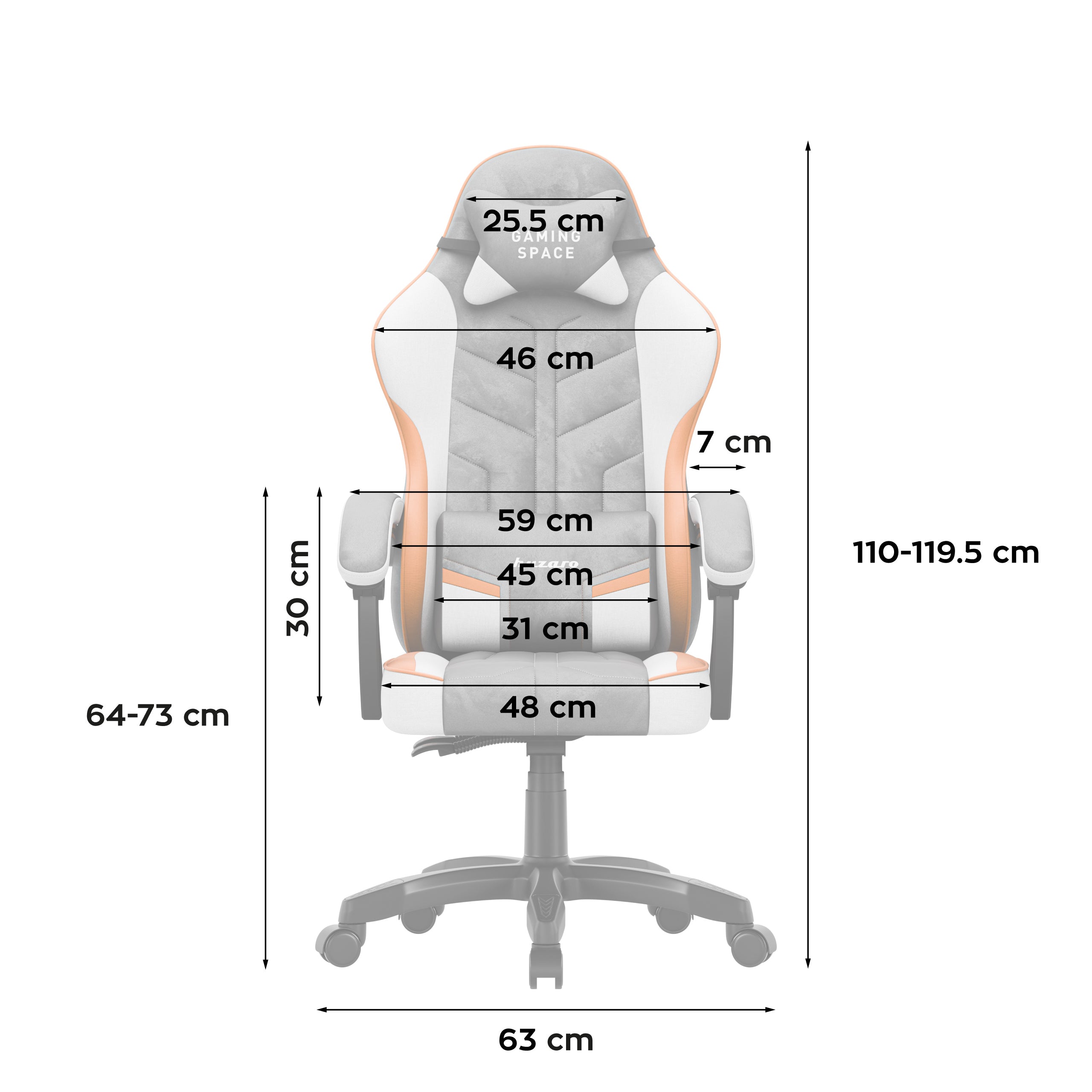 Huzaro Force 2.7 Gaming-Stuhl aus grauem Samt