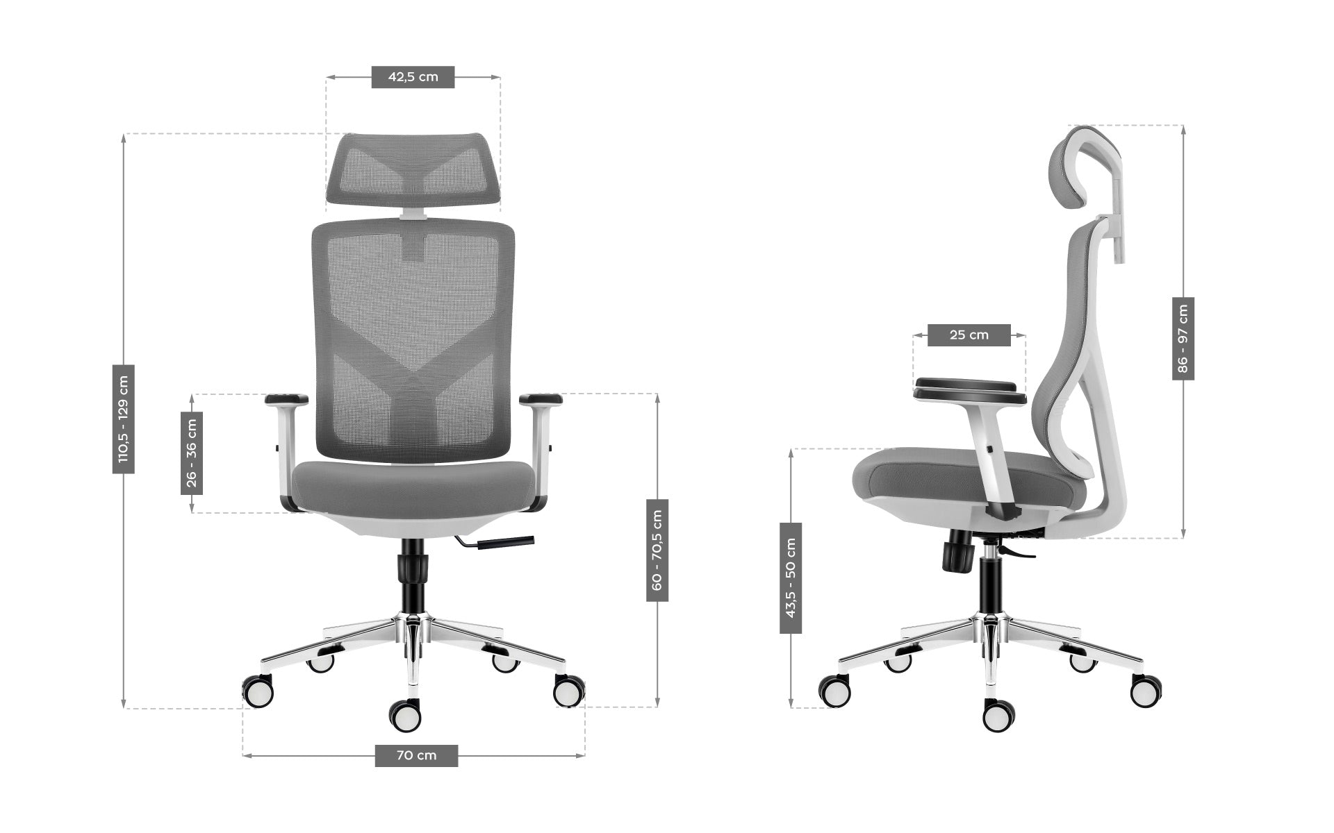 Mark Adler Manager 3.3 Weiß Ergonomischer Bürostuhl