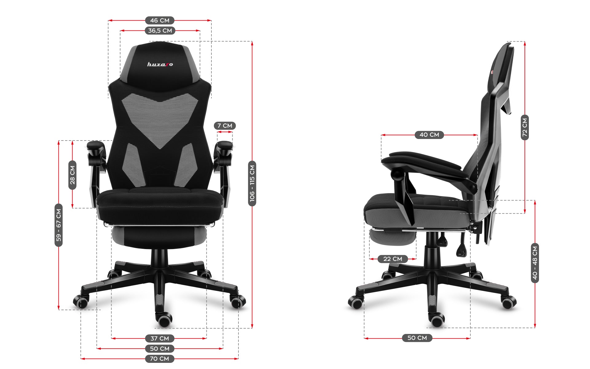 HUZARO COMBAT 3.0 Carbon Gaming-Stuhl