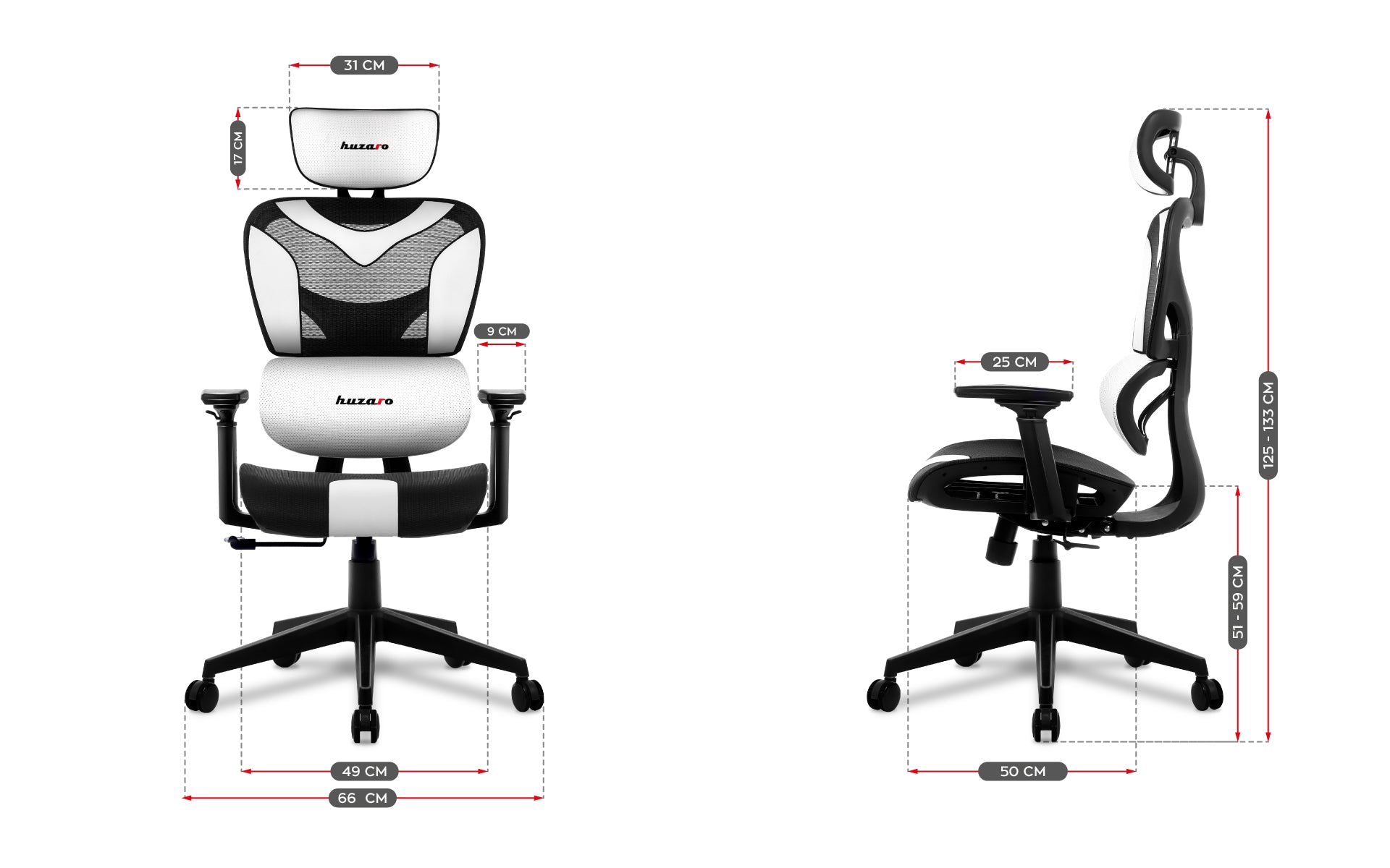 Huzaro Combat 8.0 Weiß Gaming-Stuhl