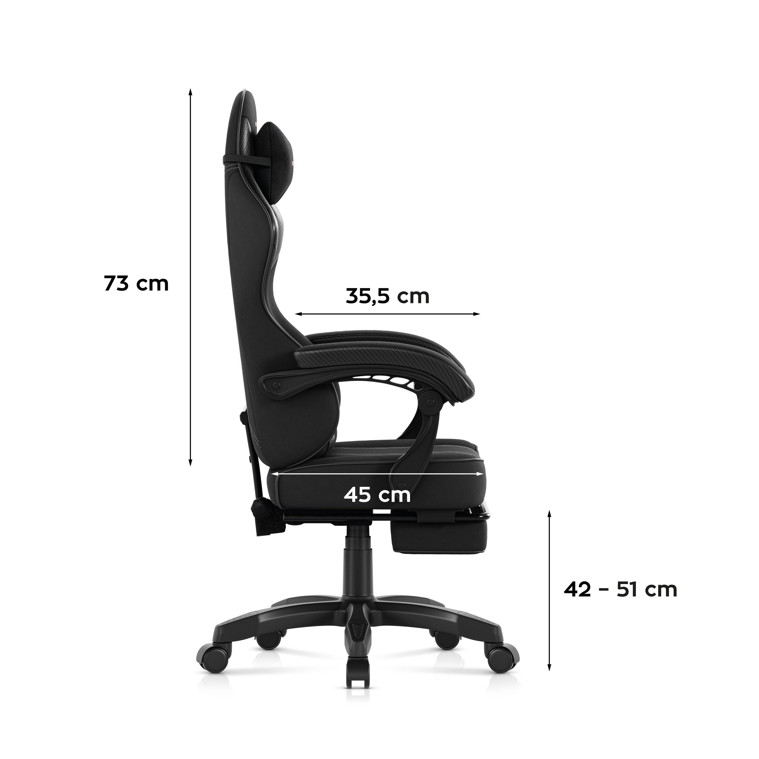 Huzaro Force 3.7 Carbon Black Gaming-Stuhl