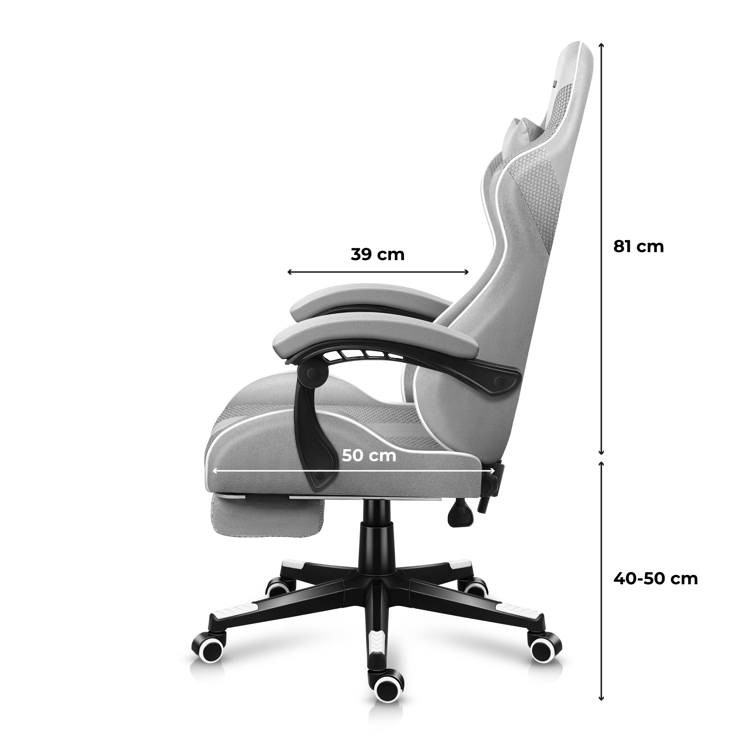 HUZARO Force 4.7 Weiß Mesh Gaming-Stuhl